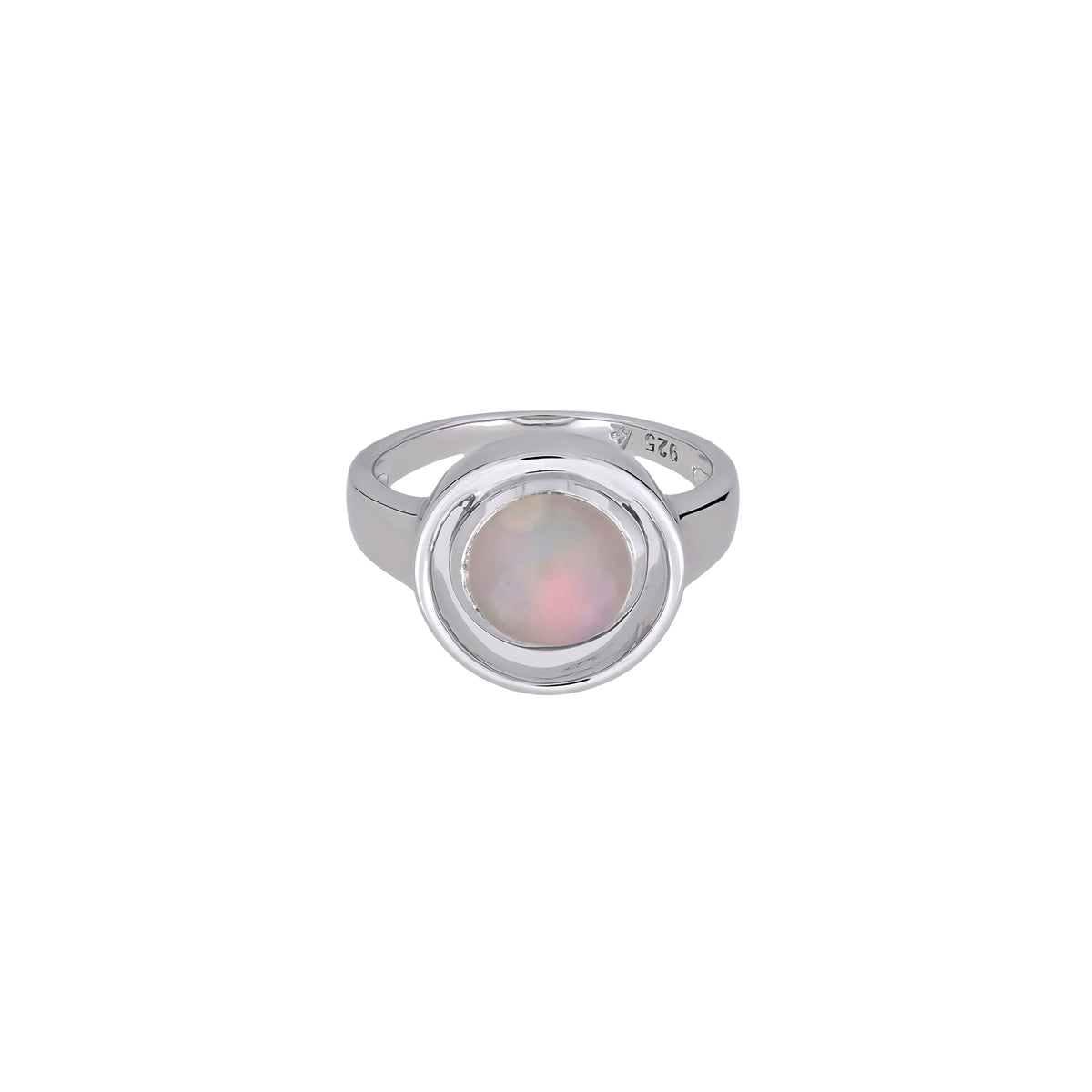 Sterling Silver &amp; Opal Circles Ring