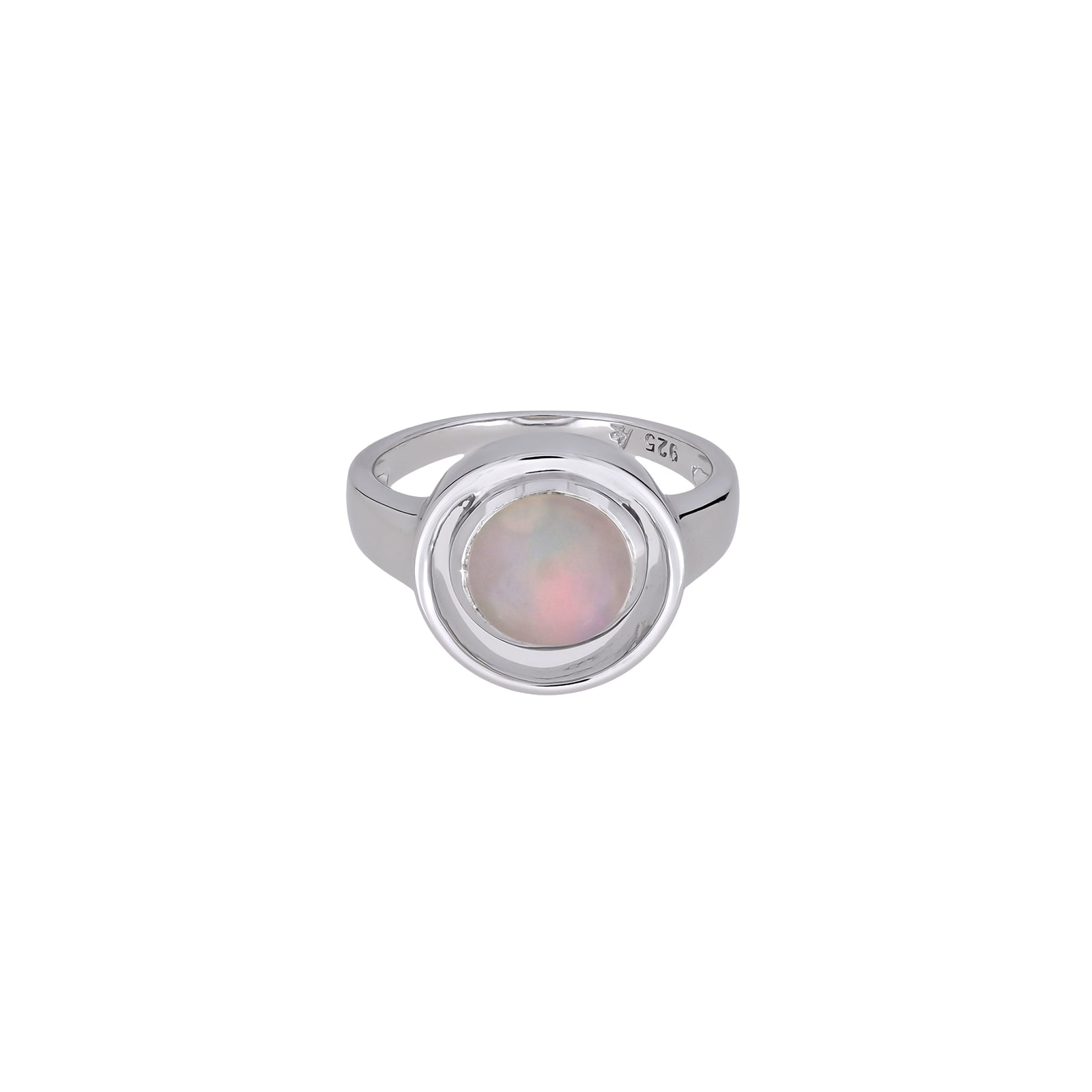 Sterling Silver & Opal Circles Ring