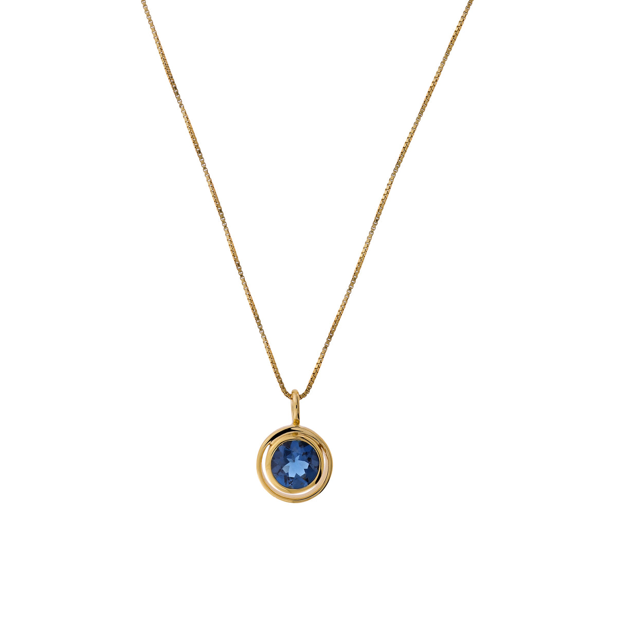 Gold Vermeil &amp; London Blue Topaz Circles Pendant