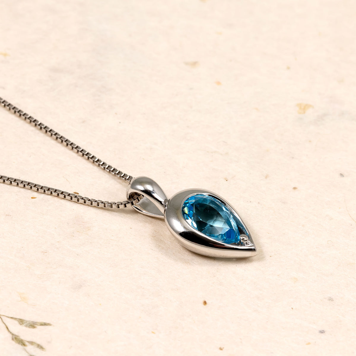 Sterling Silver & Sky Blue Topaz Teardrop Pendant