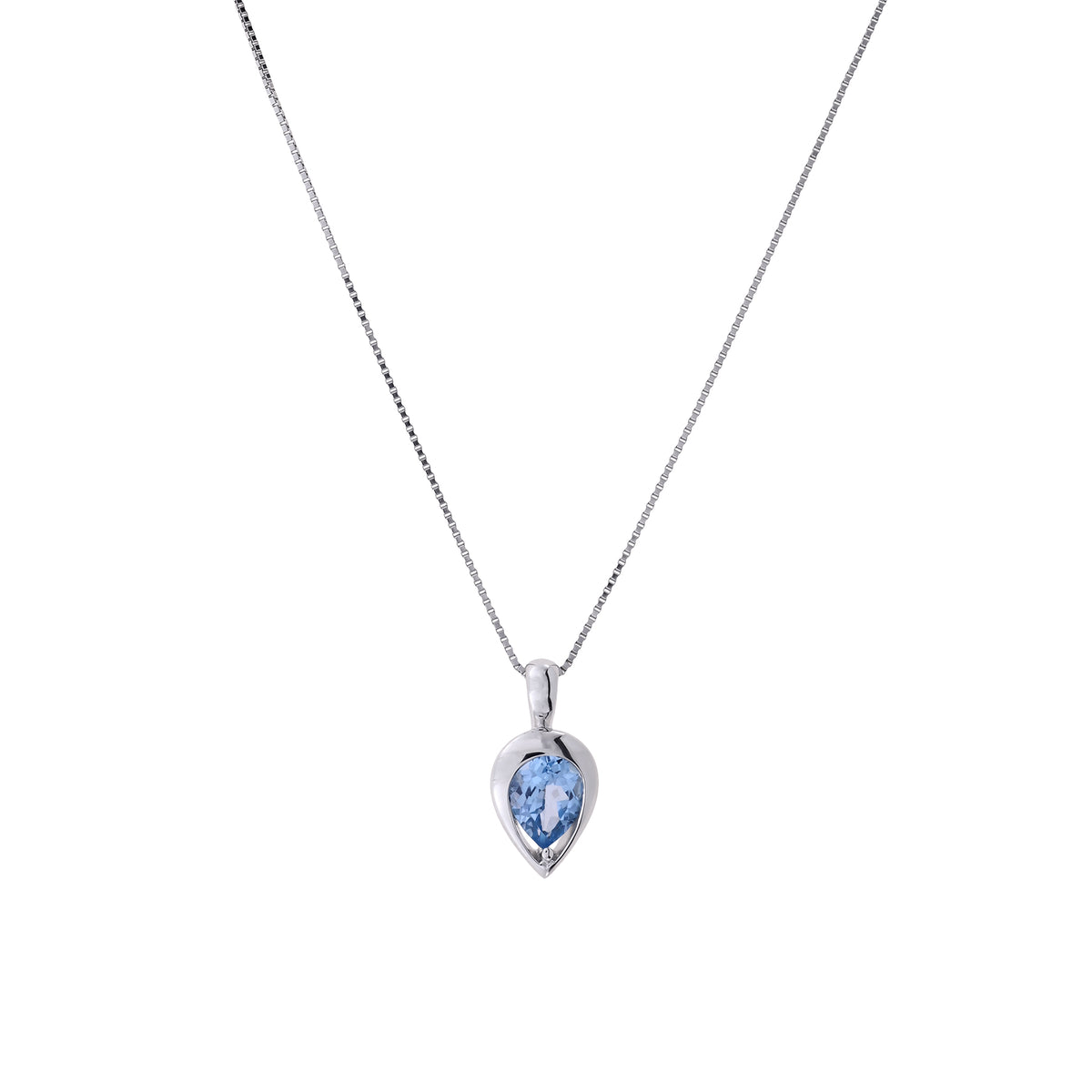 Sterling Silver &amp; Sky Blue Topaz Teardrop Pendant