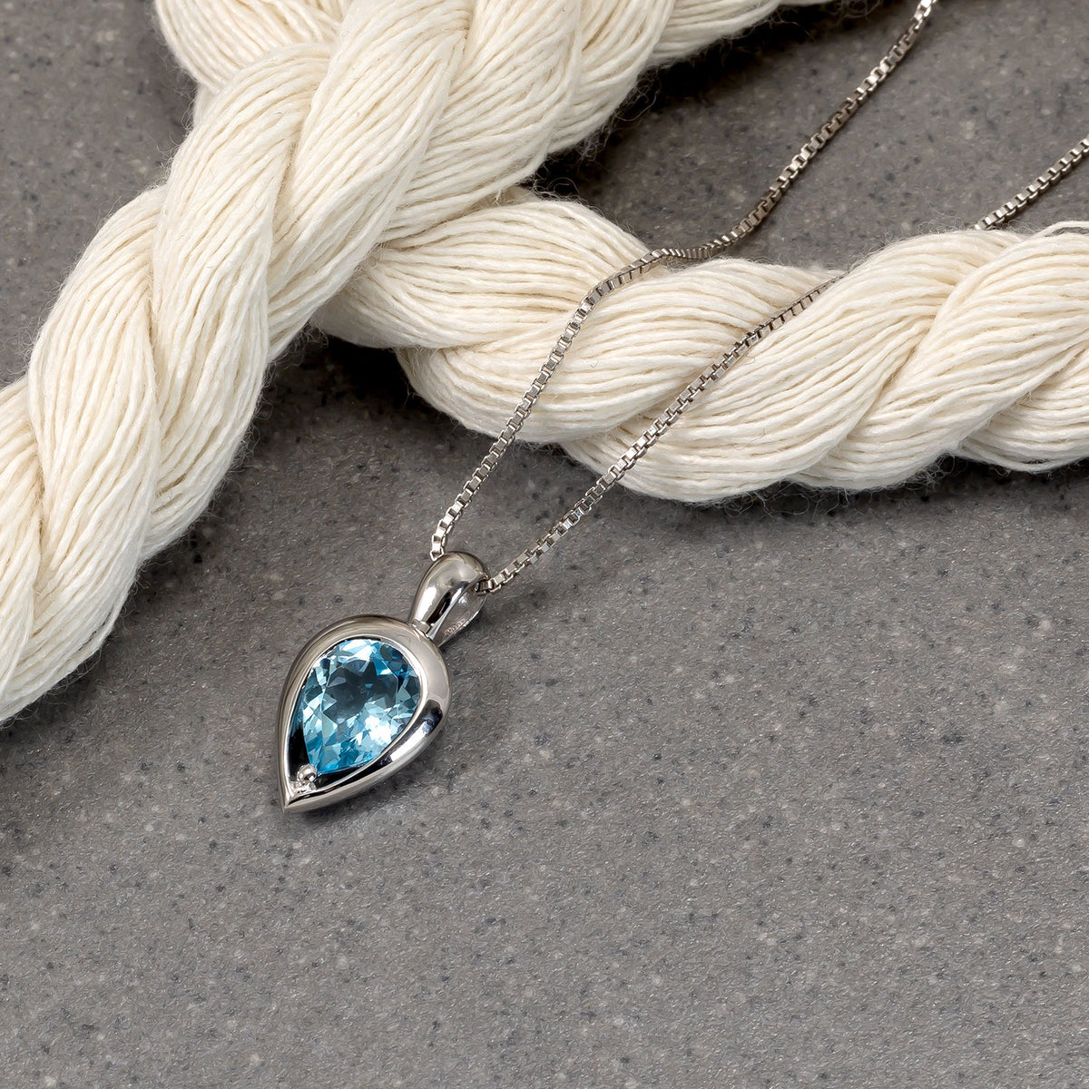 Sterling Silver & Sky Blue Topaz Teardrop Pendant