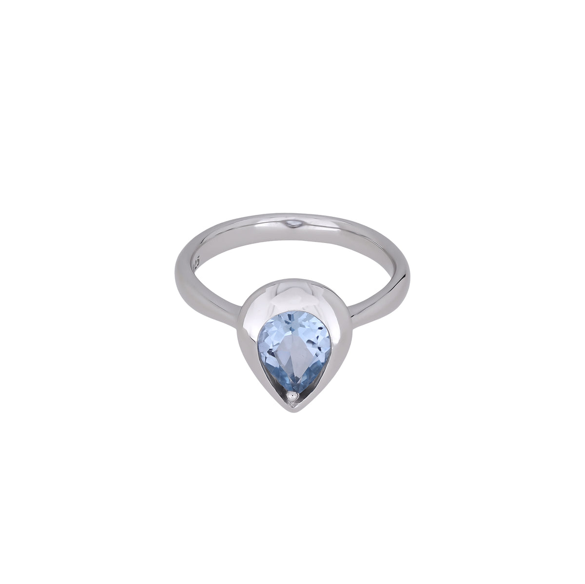 Sterling Silver & Sky Blue Topaz Teardrop Ring