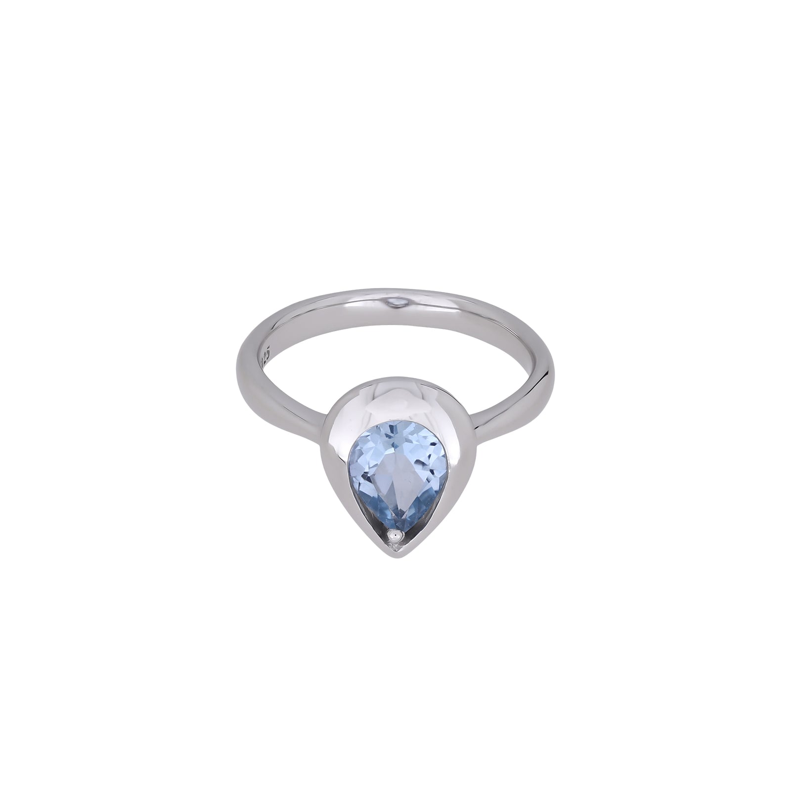 Sterling Silver & Sky Blue Topaz Teardrop Ring