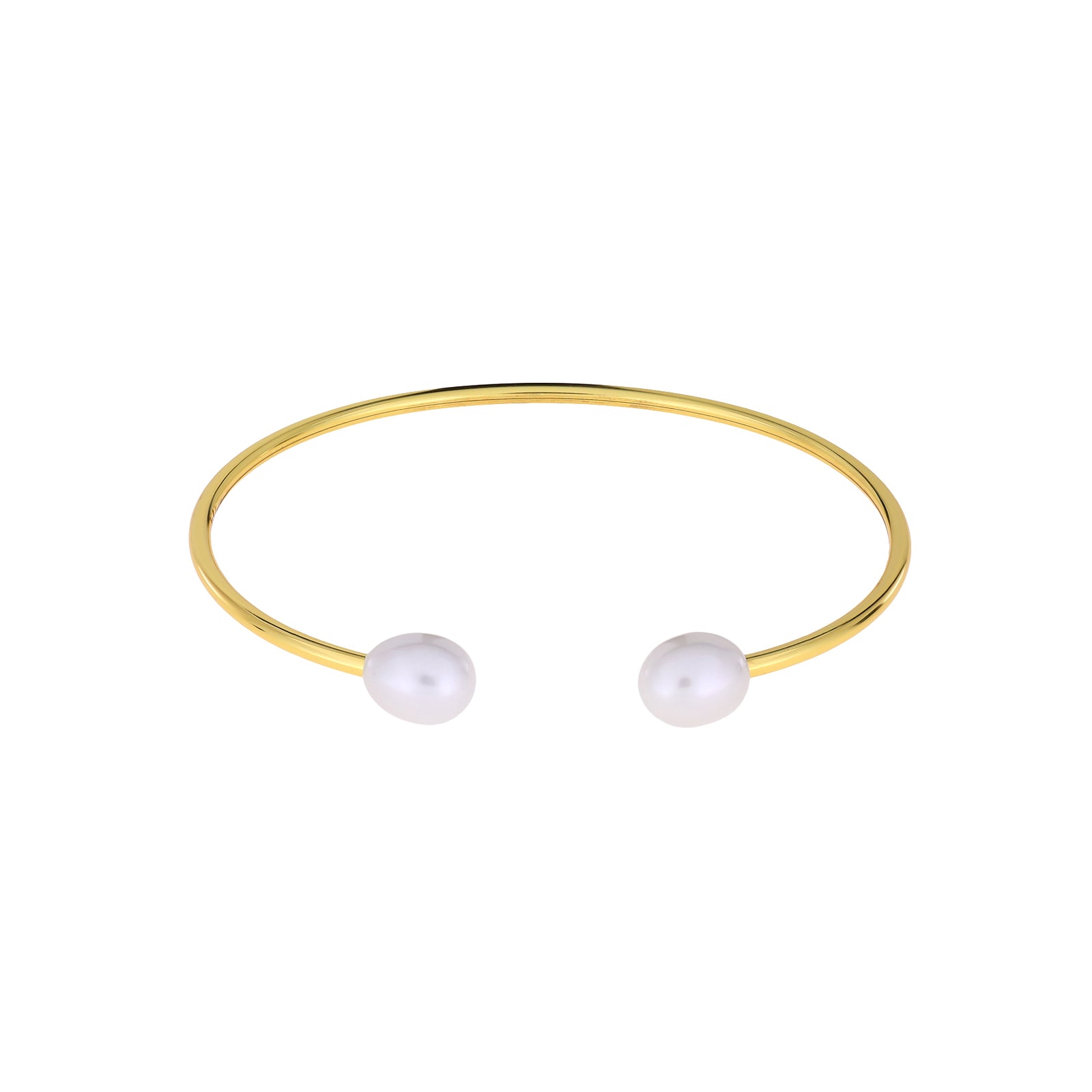 Gold Vermeil Freshwater Pearls Flexi Cuff Bangle