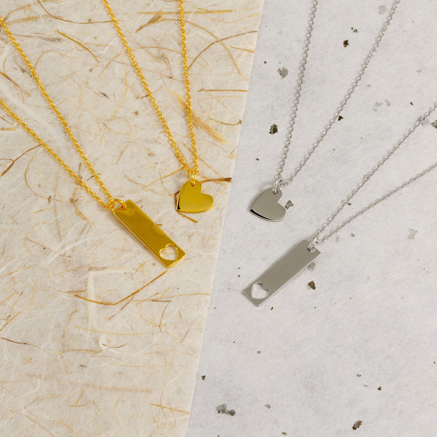 Gold Vermeil Heart Cut-Out Love Token Necklace