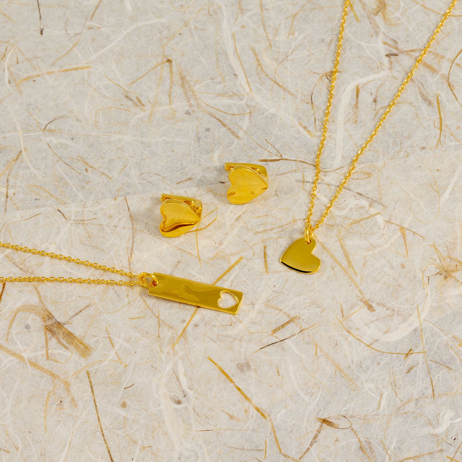 Gold Vermeil Heart Cut-Out Love Token Necklace