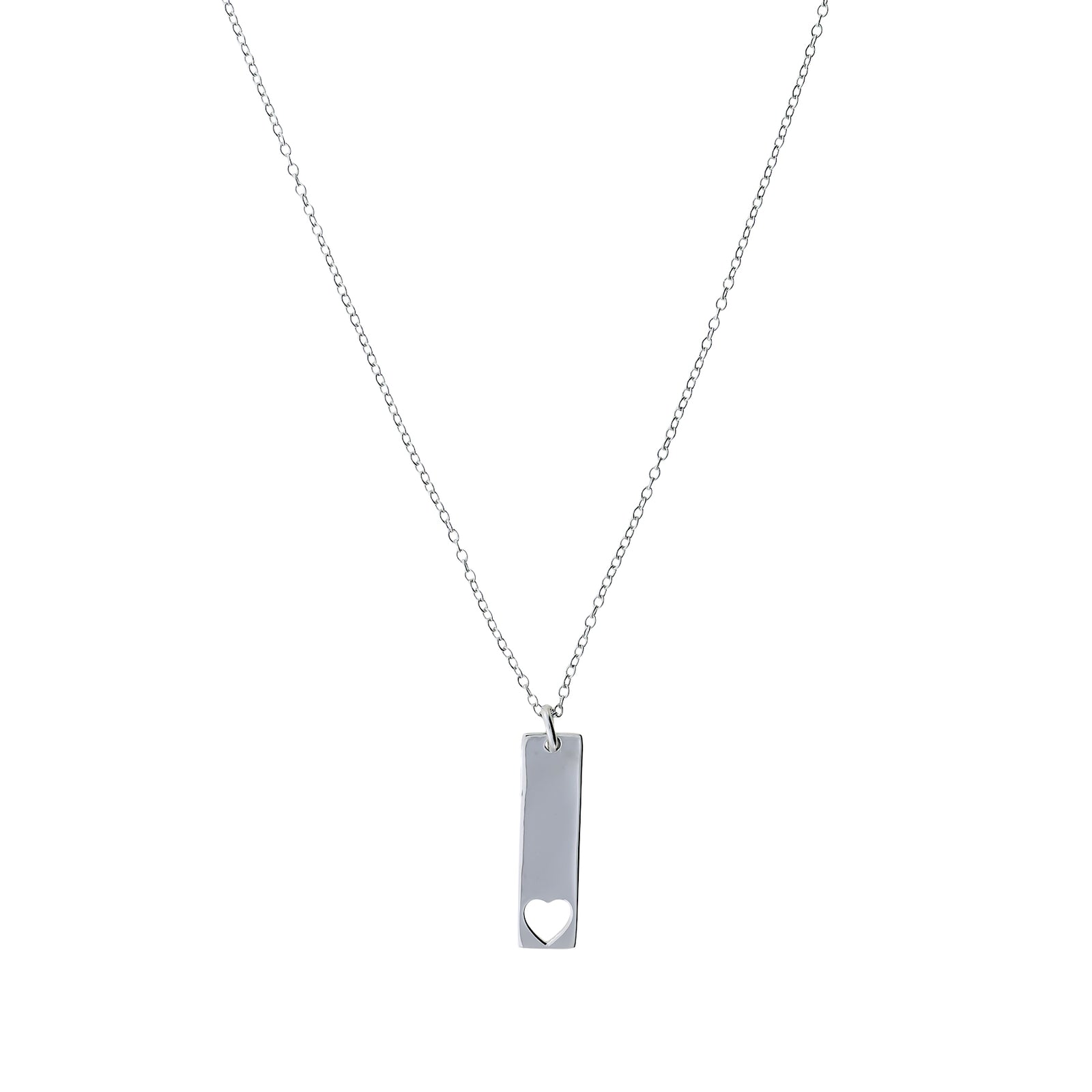 Sterling Silver Heart Cut-Out Love Token Necklace