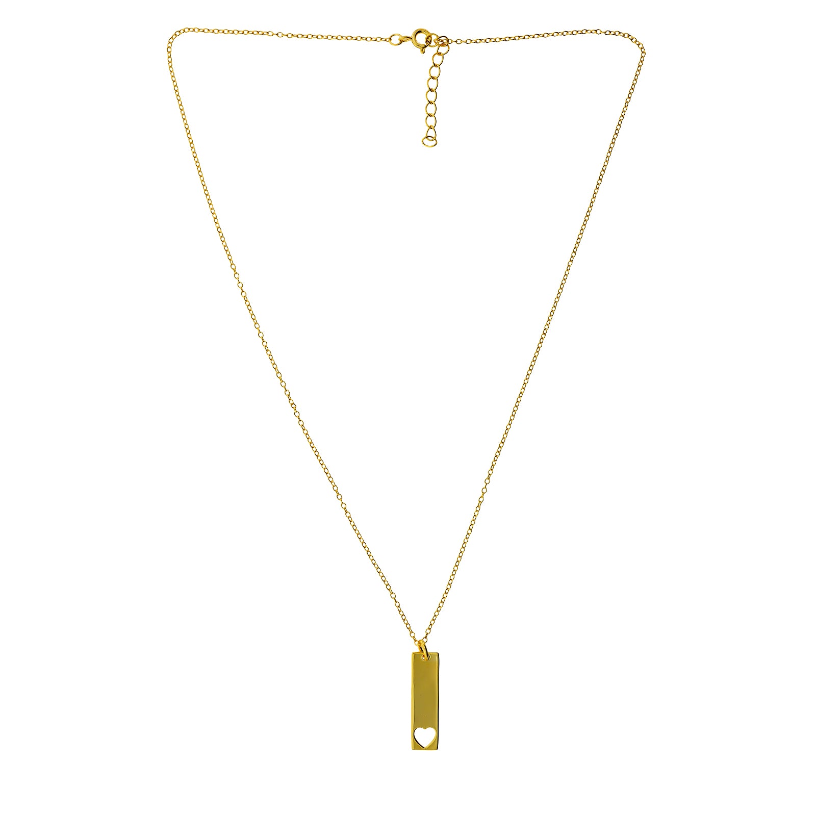 Gold Vermeil Heart Cut-Out Love Token Necklace