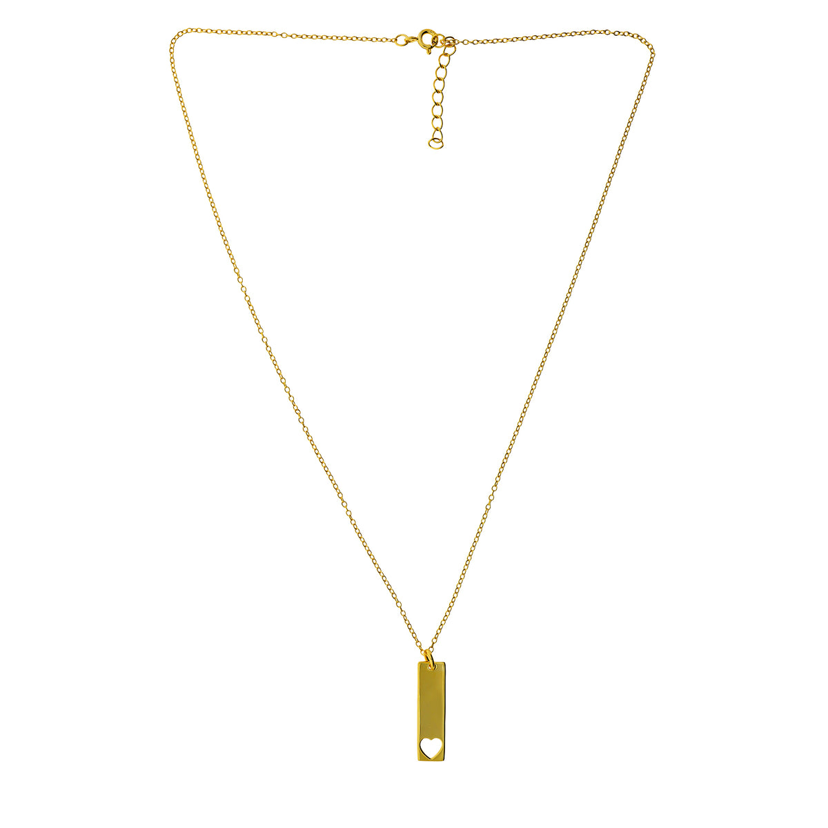 Gold Vermeil Heart Cut-Out Love Token Necklace