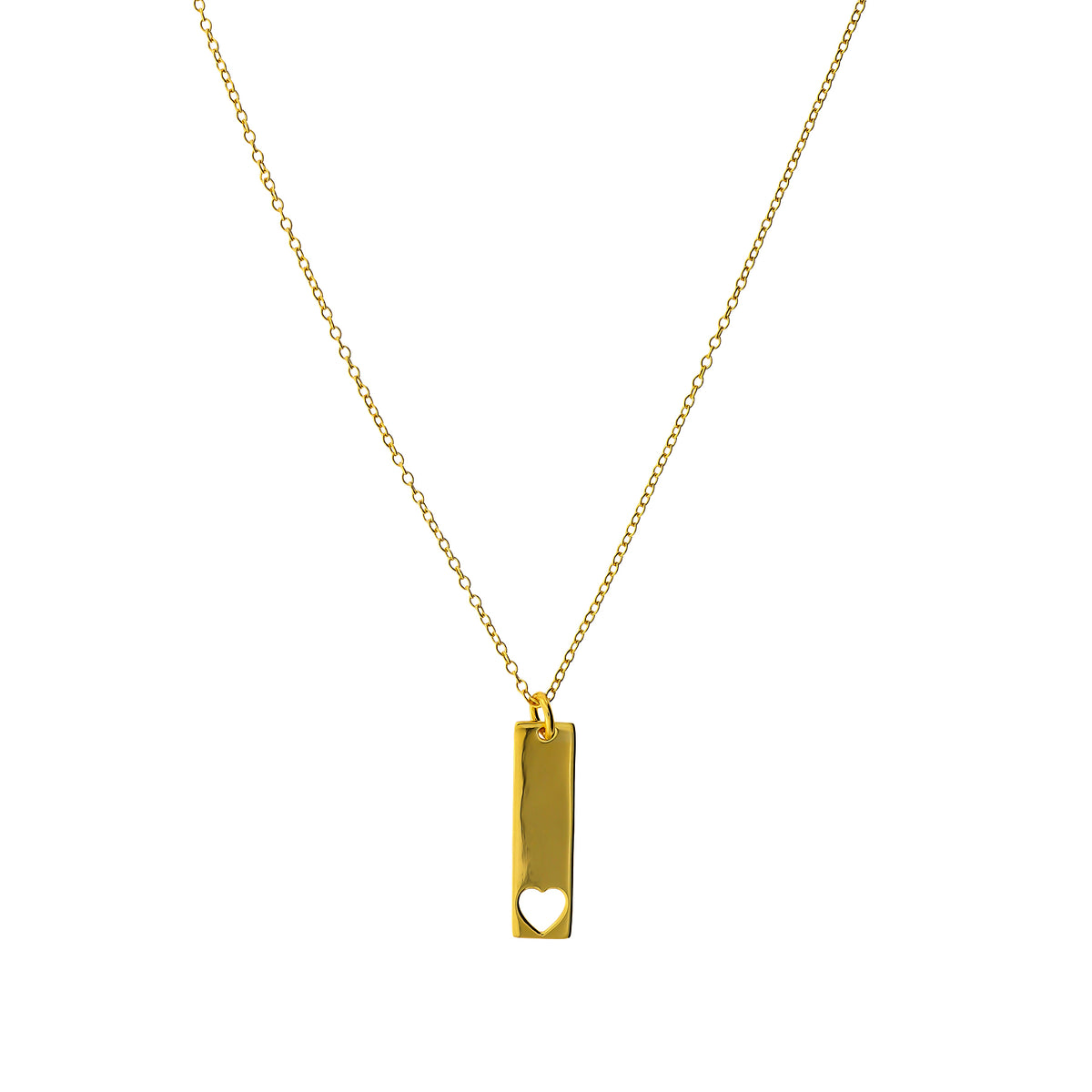 Gold Vermeil Heart Cut-Out Love Token Necklace