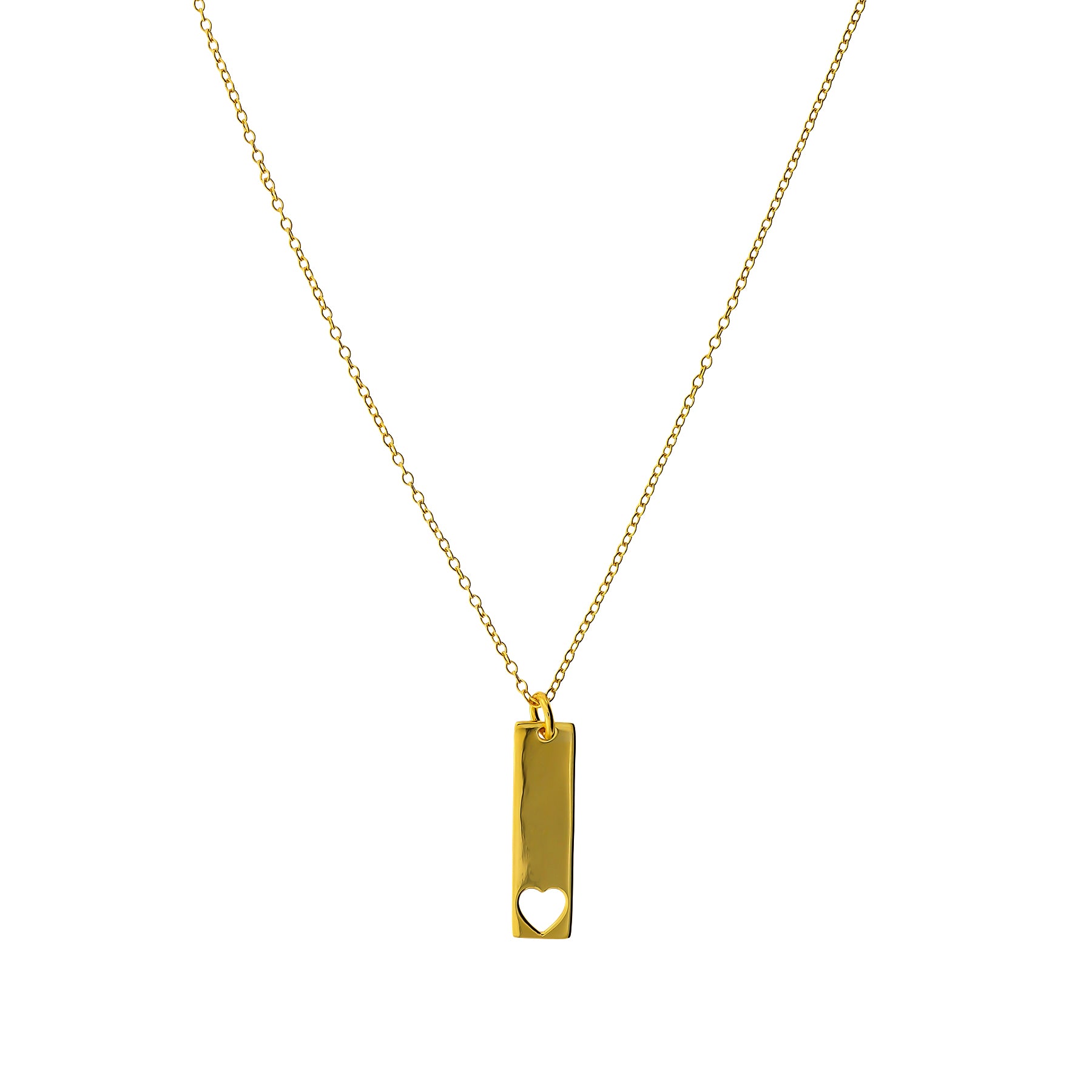 Gold Vermeil Heart Cut-Out Love Token Necklace
