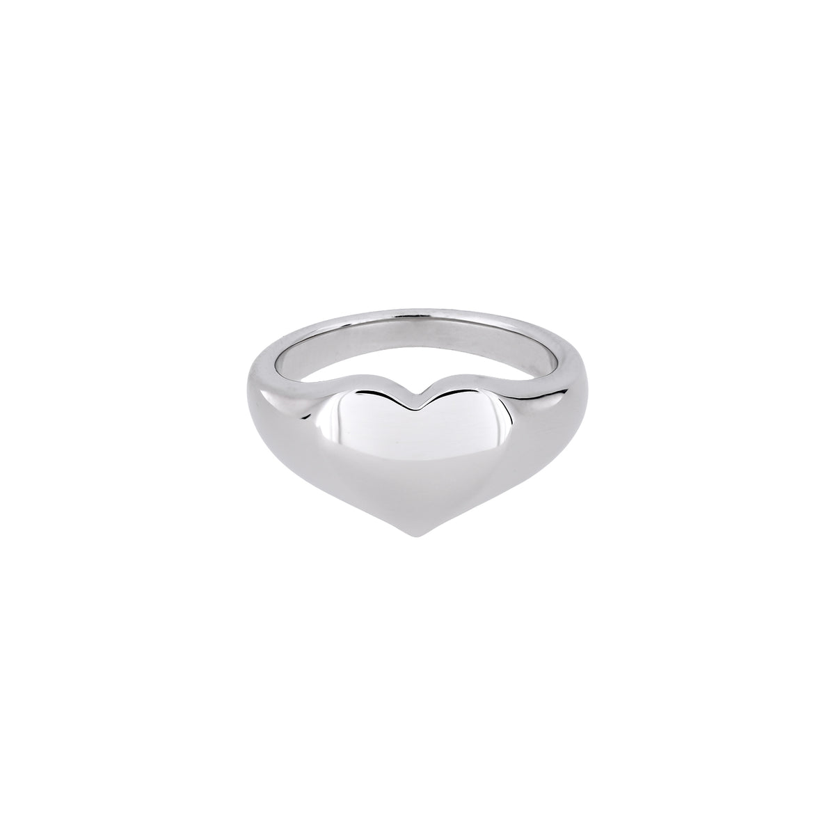 Sterling Silver Heart Shape Signet Ring