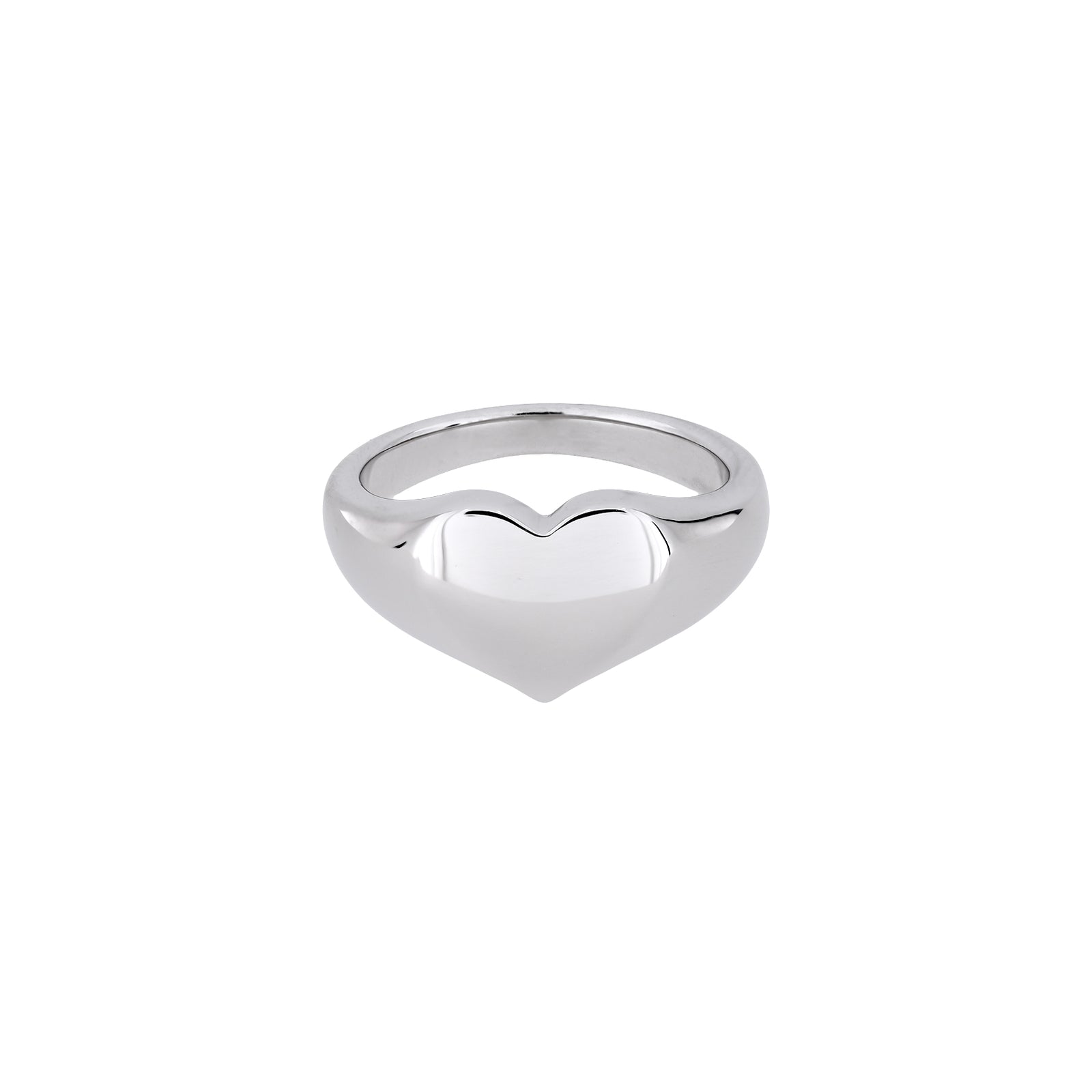 Sterling Silver Heart Shape Signet Ring