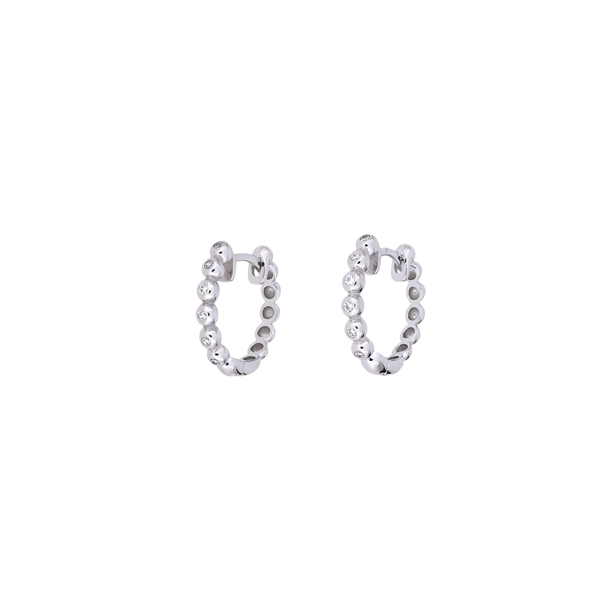 Silver Hoop Earrings with Cubic Zirconia