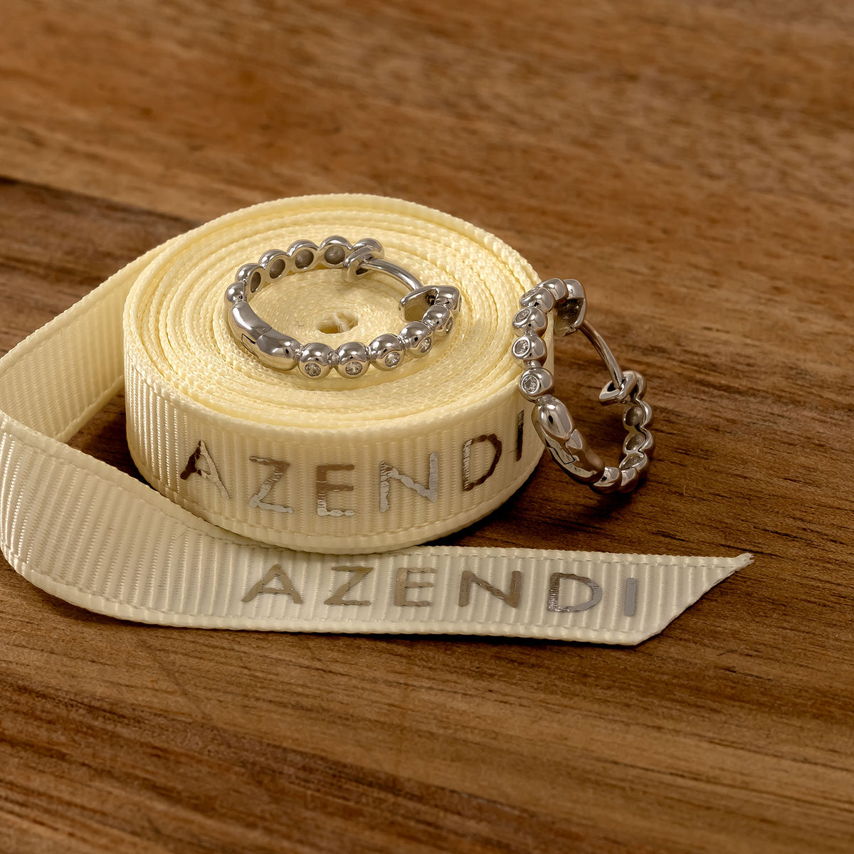 Silver Hoop Earrings with Cubic Zirconia