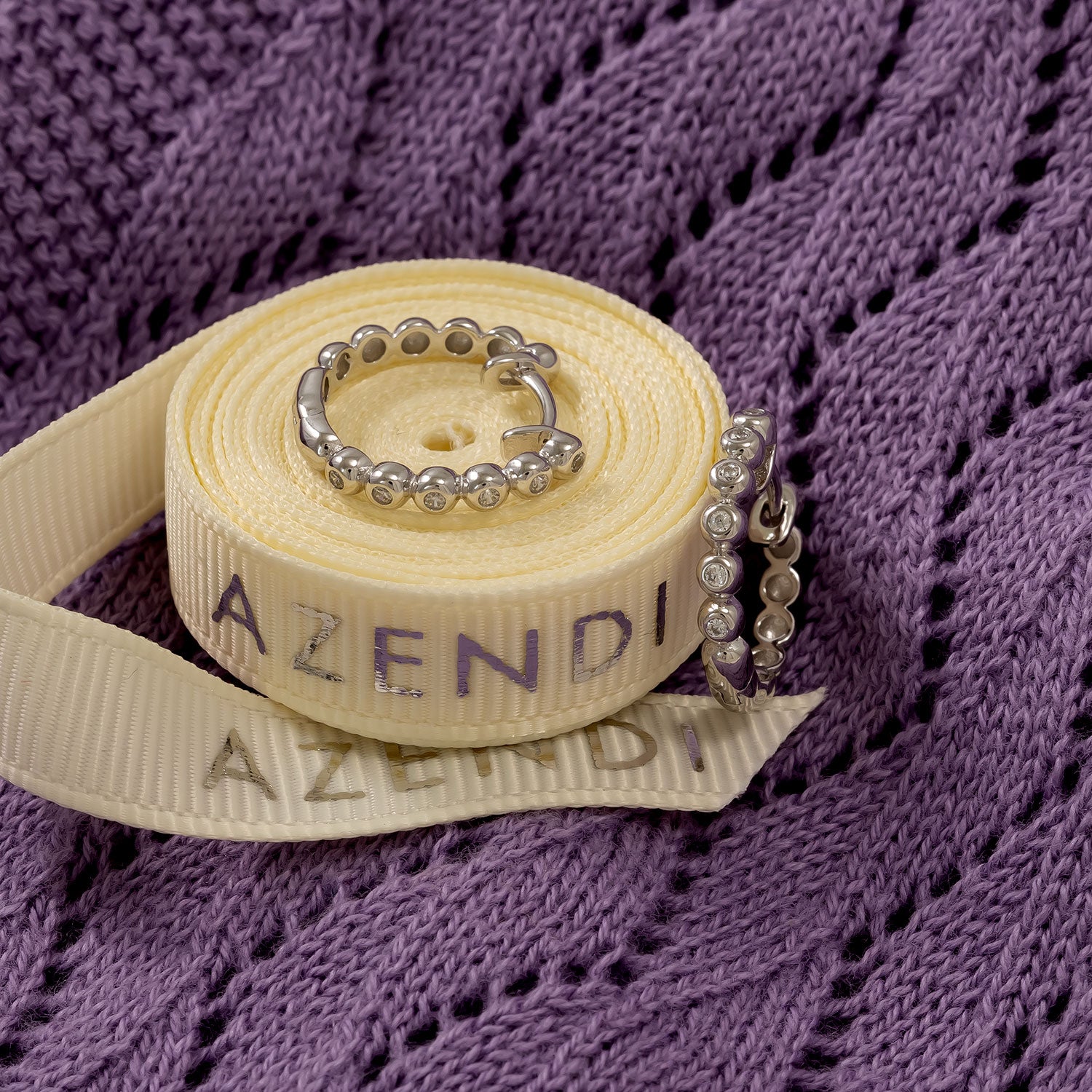 Silver Hoop Earrings with Cubic Zirconia