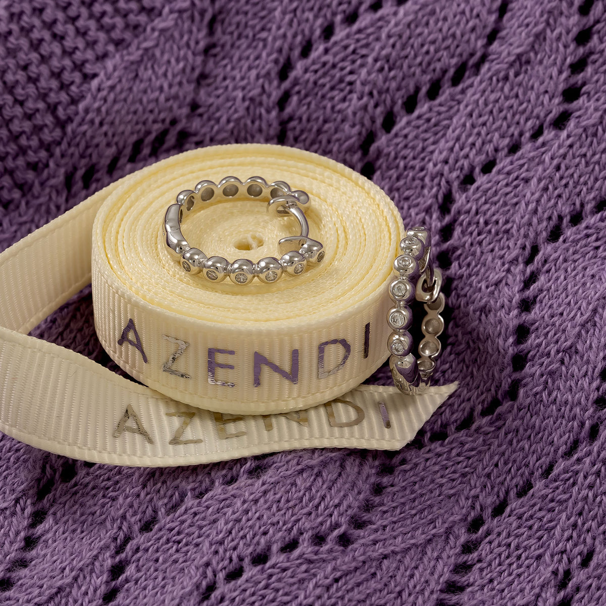 Silver Hoop Earrings with Cubic Zirconia