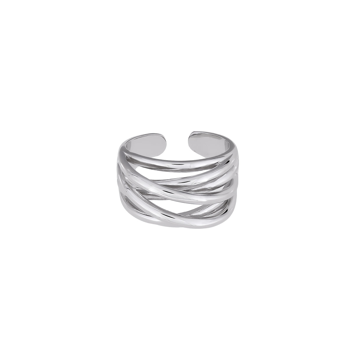 Silver Multi Strand Adjustable Ring
