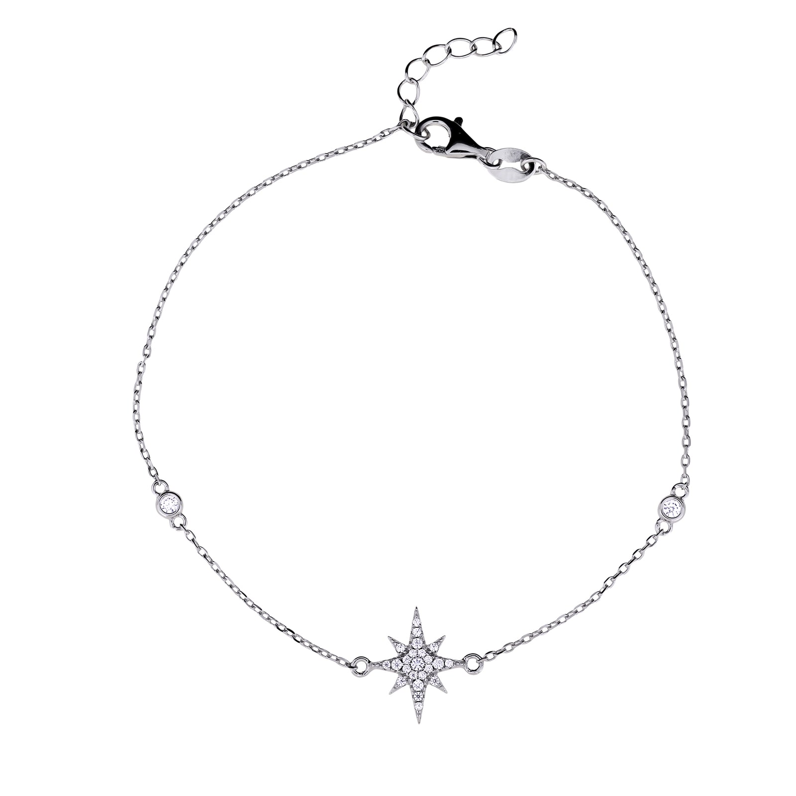Silver & Cubic Zirconia Star Bracelet