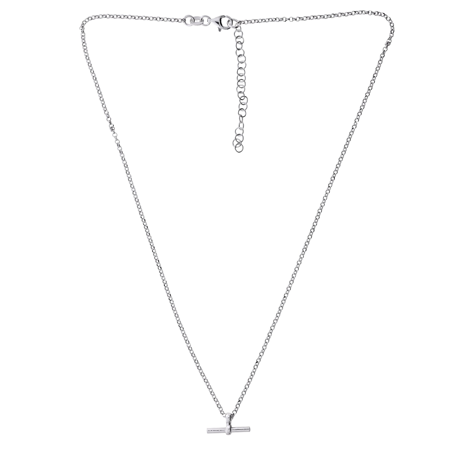 Sterling Silver T-Bar Fob Necklace