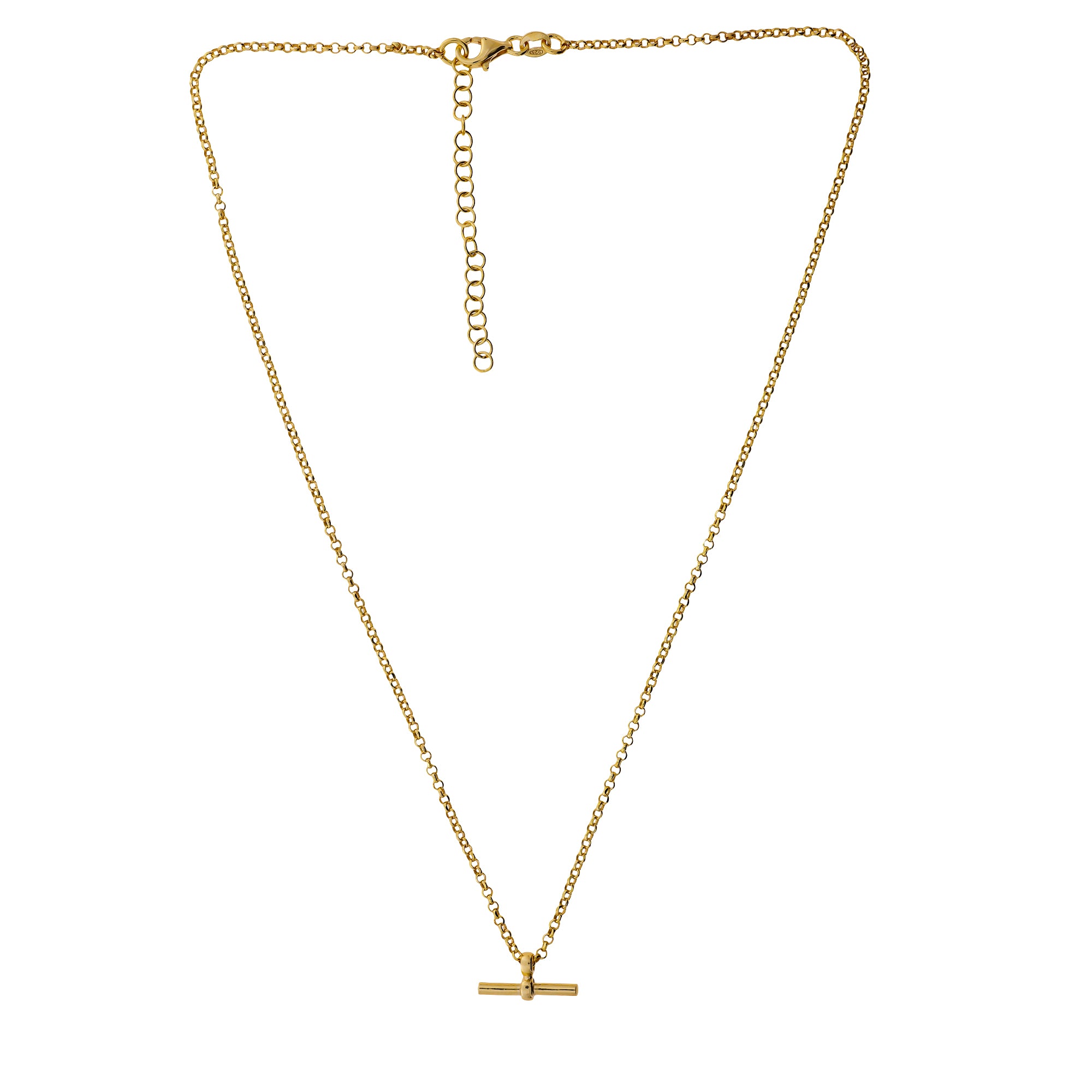 Gold Vermeil T-Bar Fob Necklace