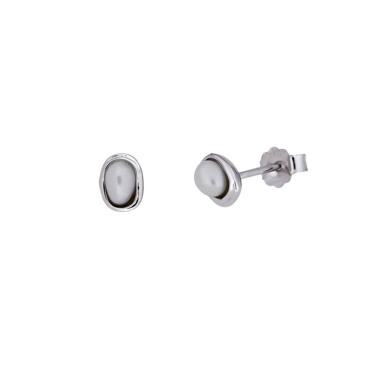 Sterling Silver Baroque Freshwater Pearl Stud Earrings