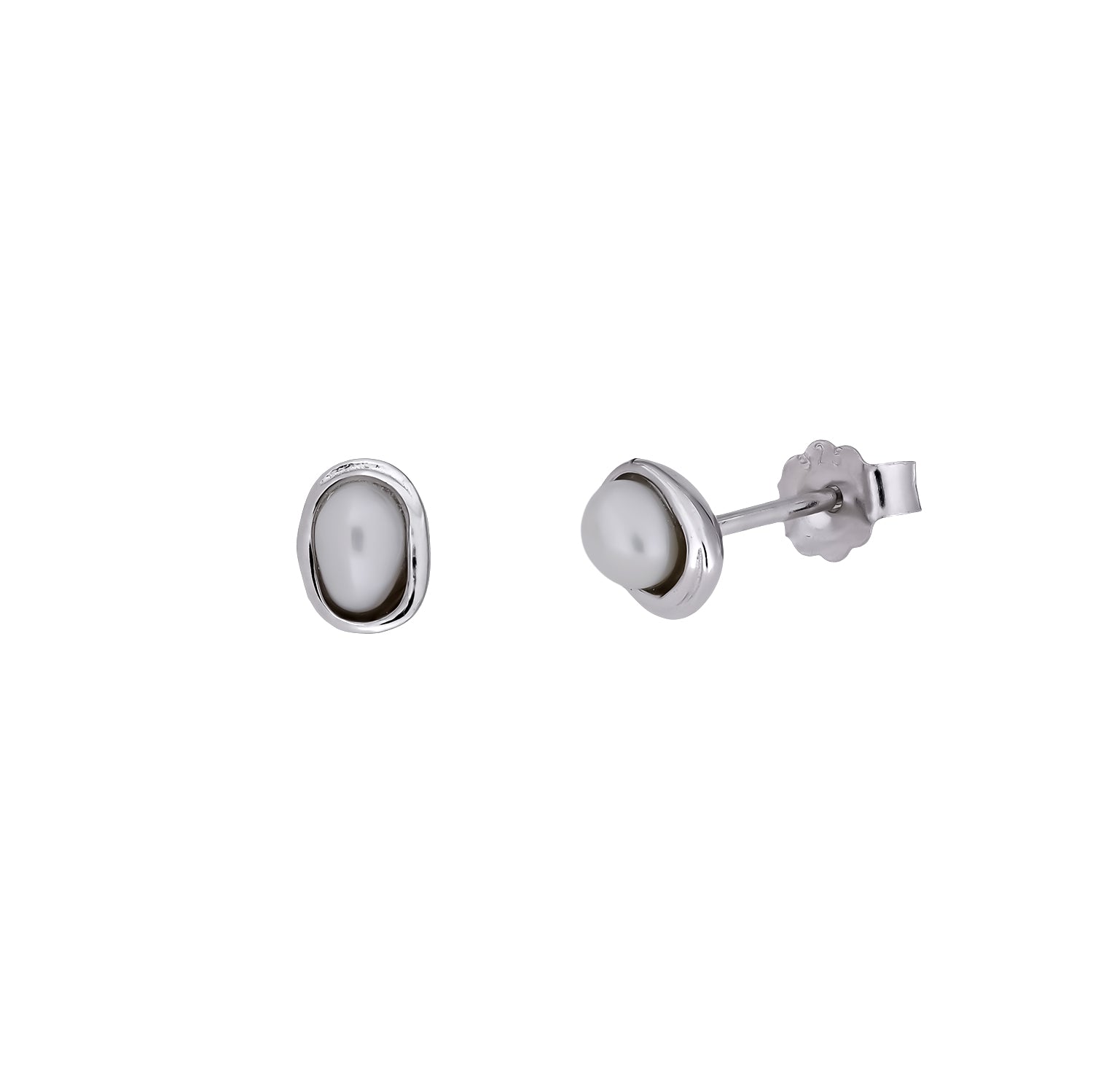 Sterling Silver Baroque Freshwater Pearl Stud Earrings