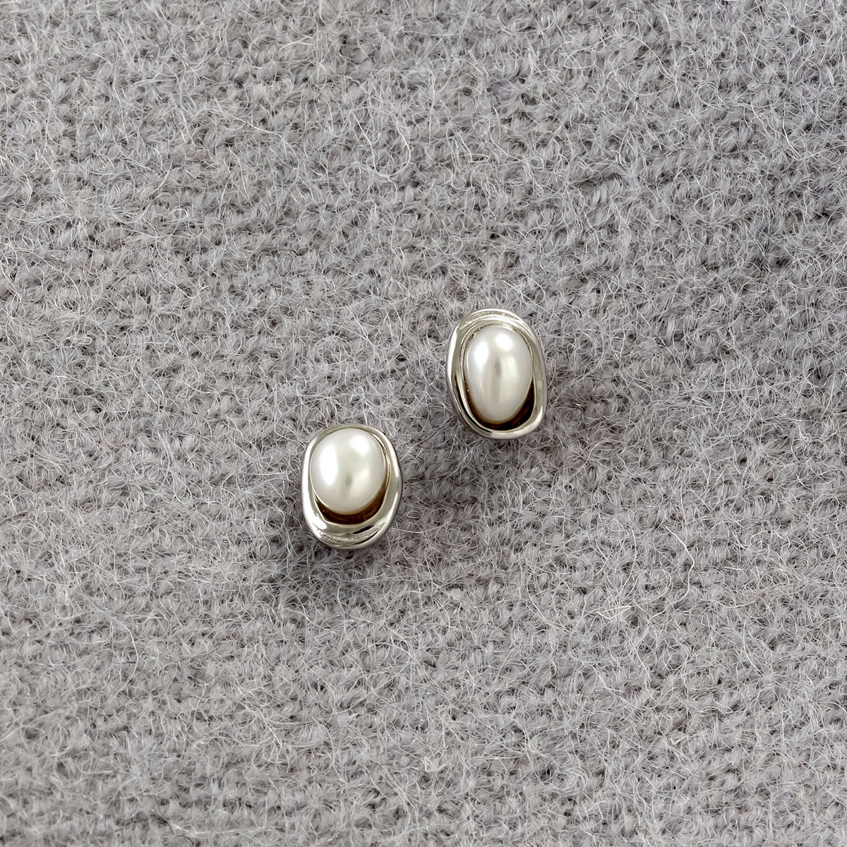 Sterling Silver Baroque Freshwater Pearl Stud Earrings