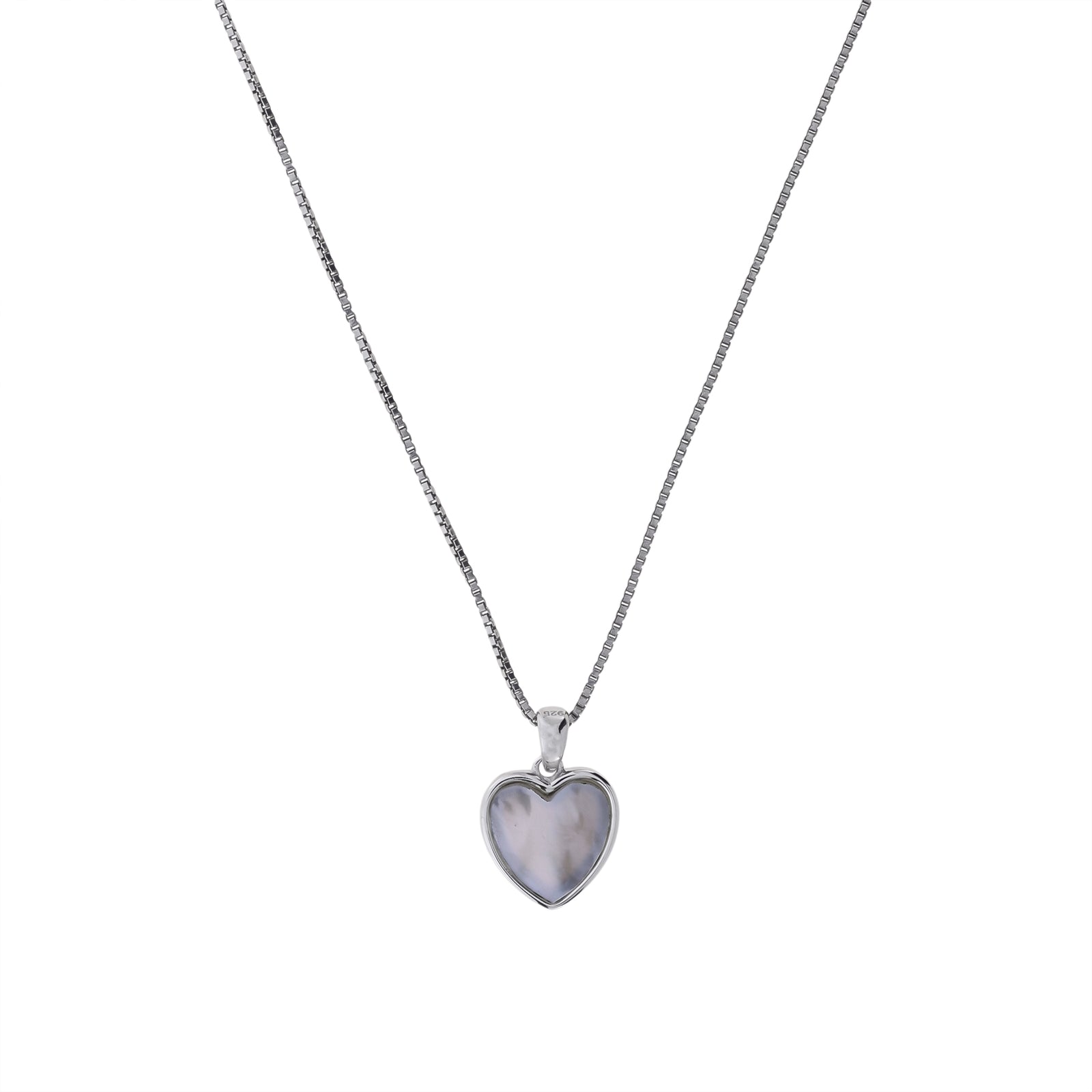 Sterling Silver & White Mother of Pearl Heart Pendant