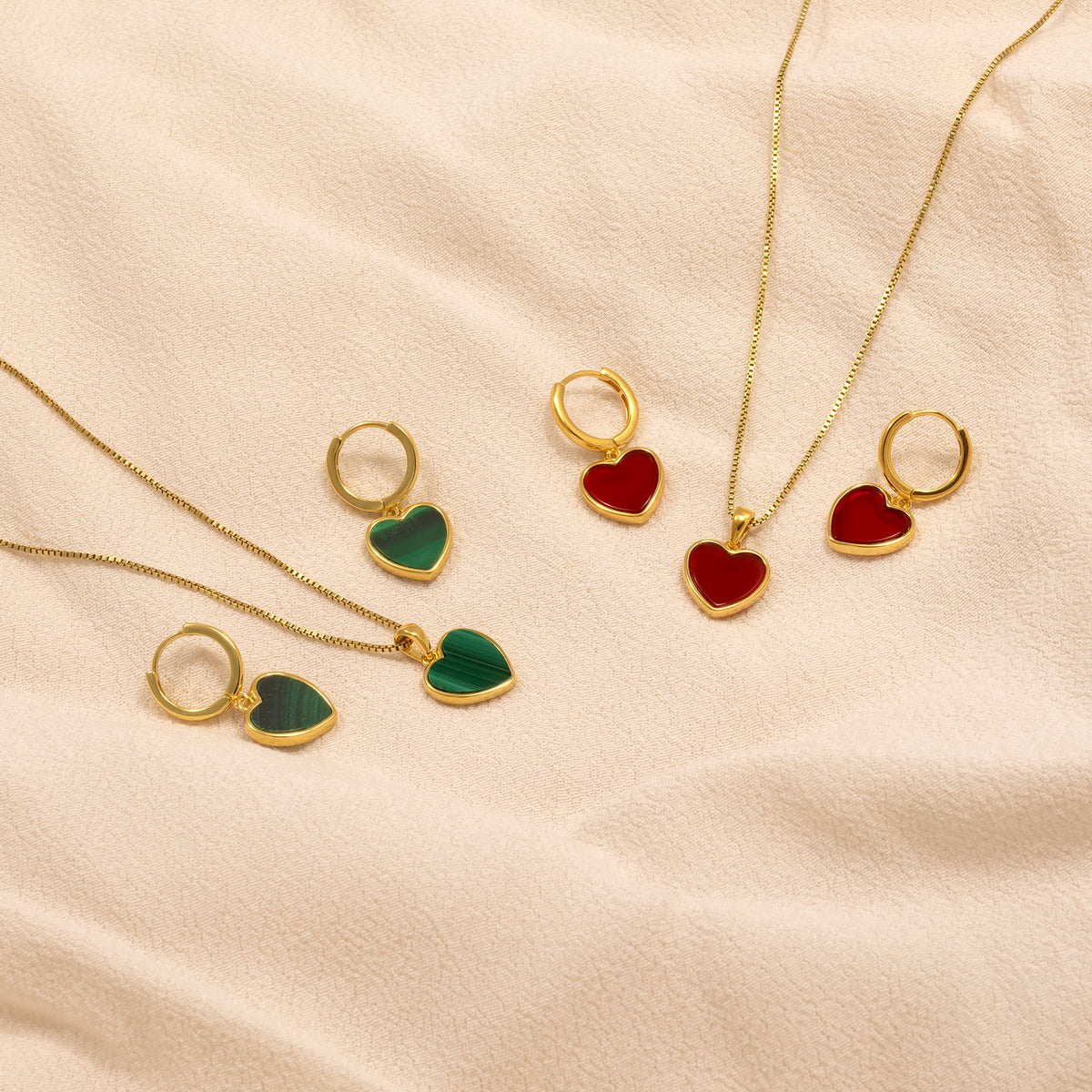 Gold Vermeil & Malachite Heart Pendant