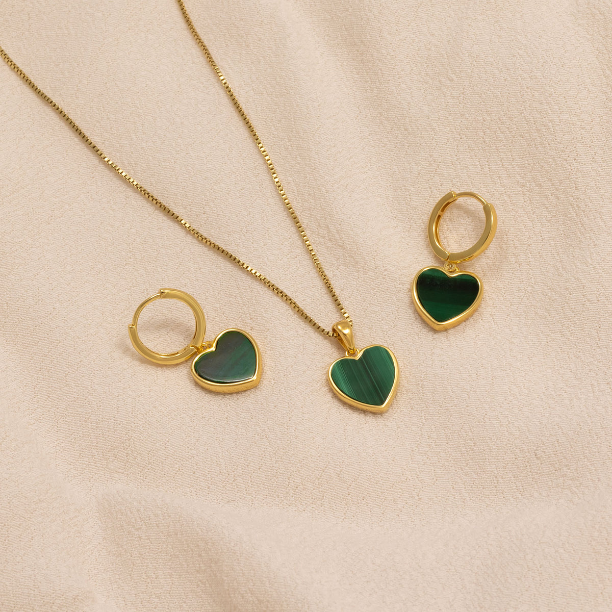 Gold Vermeil & Malachite Heart Pendant