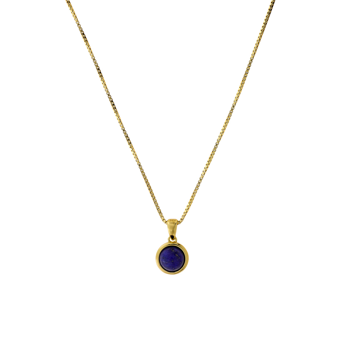 Gold Vermeil &amp; Lapis Circle Pendant