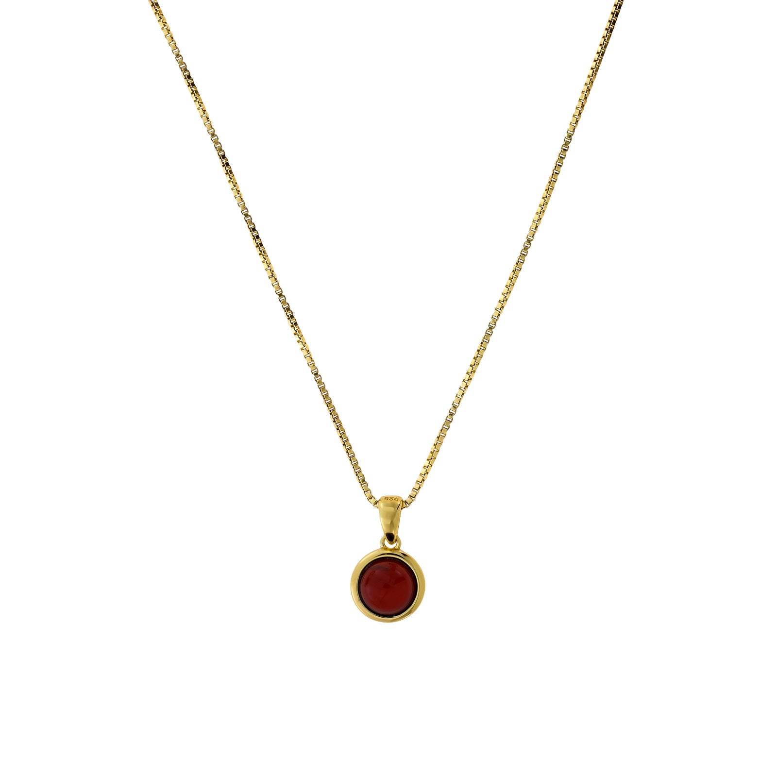 Gold Vermeil & Red Agate Circle Pendant