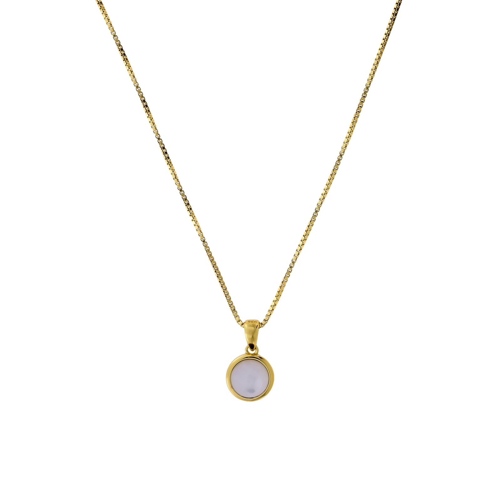 Gold Vermeil & White Mother of Pearl Circle Pendant