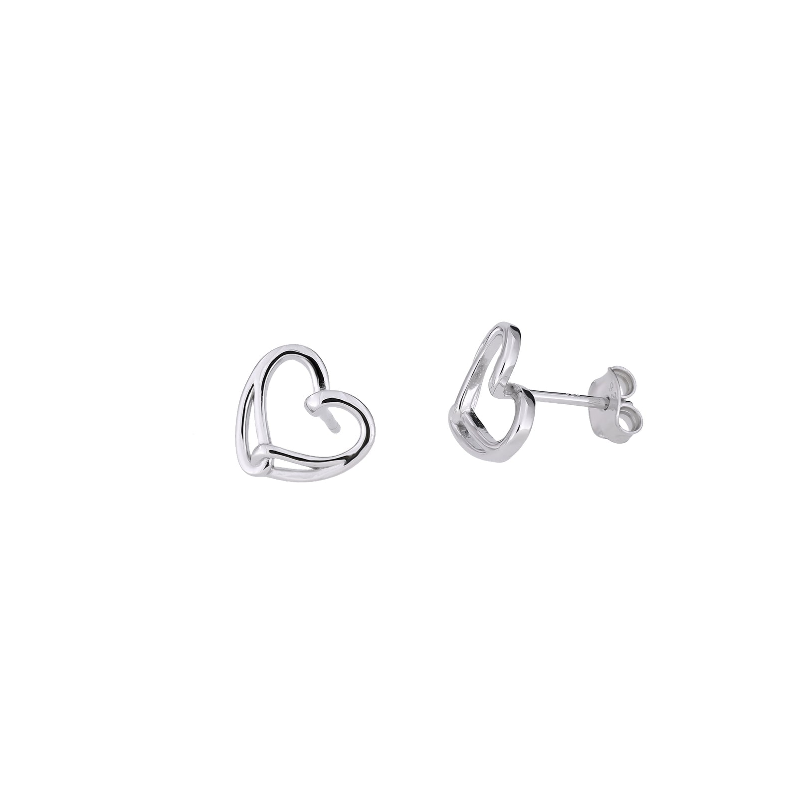 Silver Intertwined Heart Stud Earrings