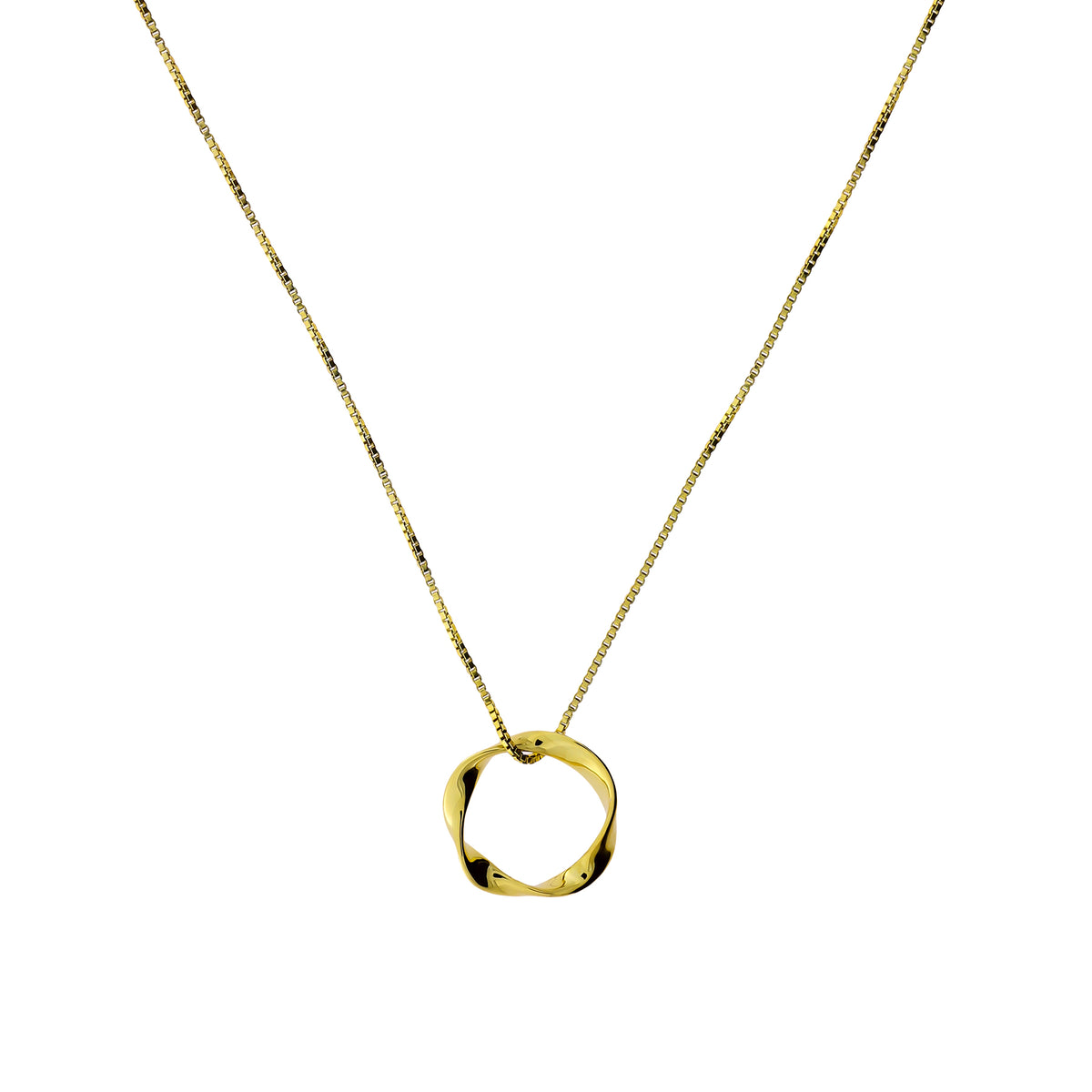 Gold Vermeil Twisting Circle Pendant