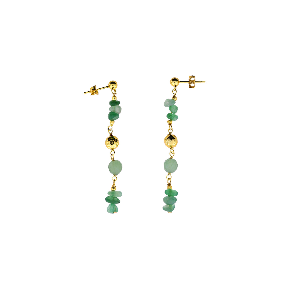 Gold Vermeil and Aventurine Drop Earrings