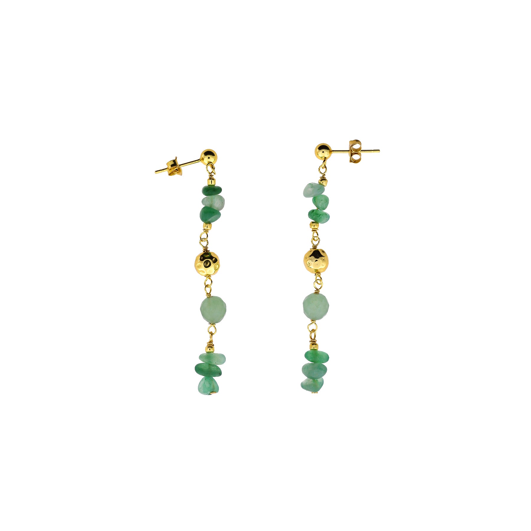 Gold Vermeil and Aventurine Drop Earrings