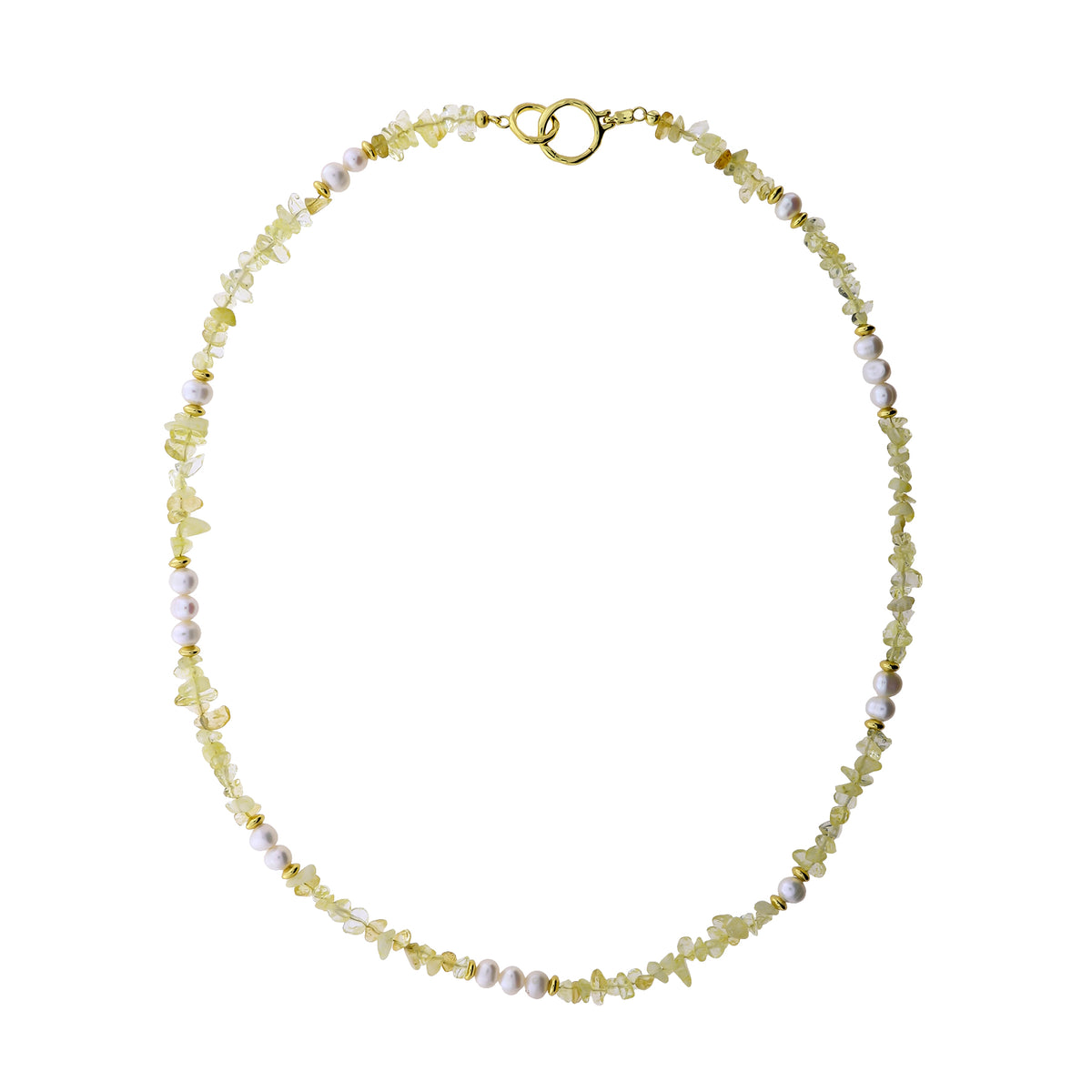 Gold Vermeil, Citrene &amp; Freshwater Pearl Necklace