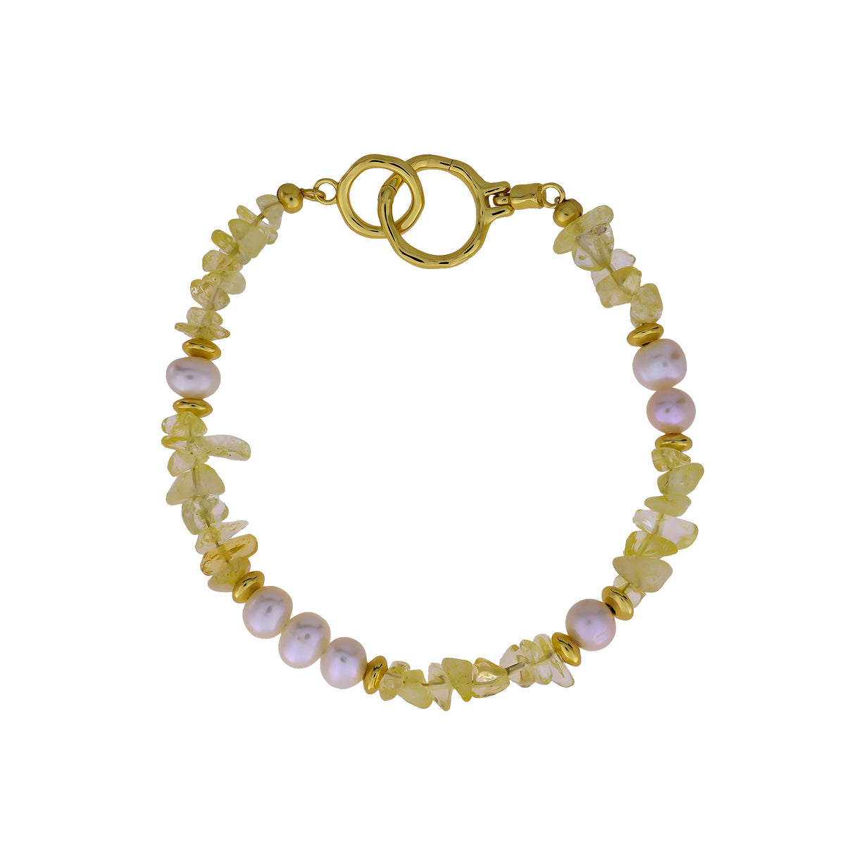 Gold Vermeil, Citrene &amp; Freshwater Pearl Bracelet