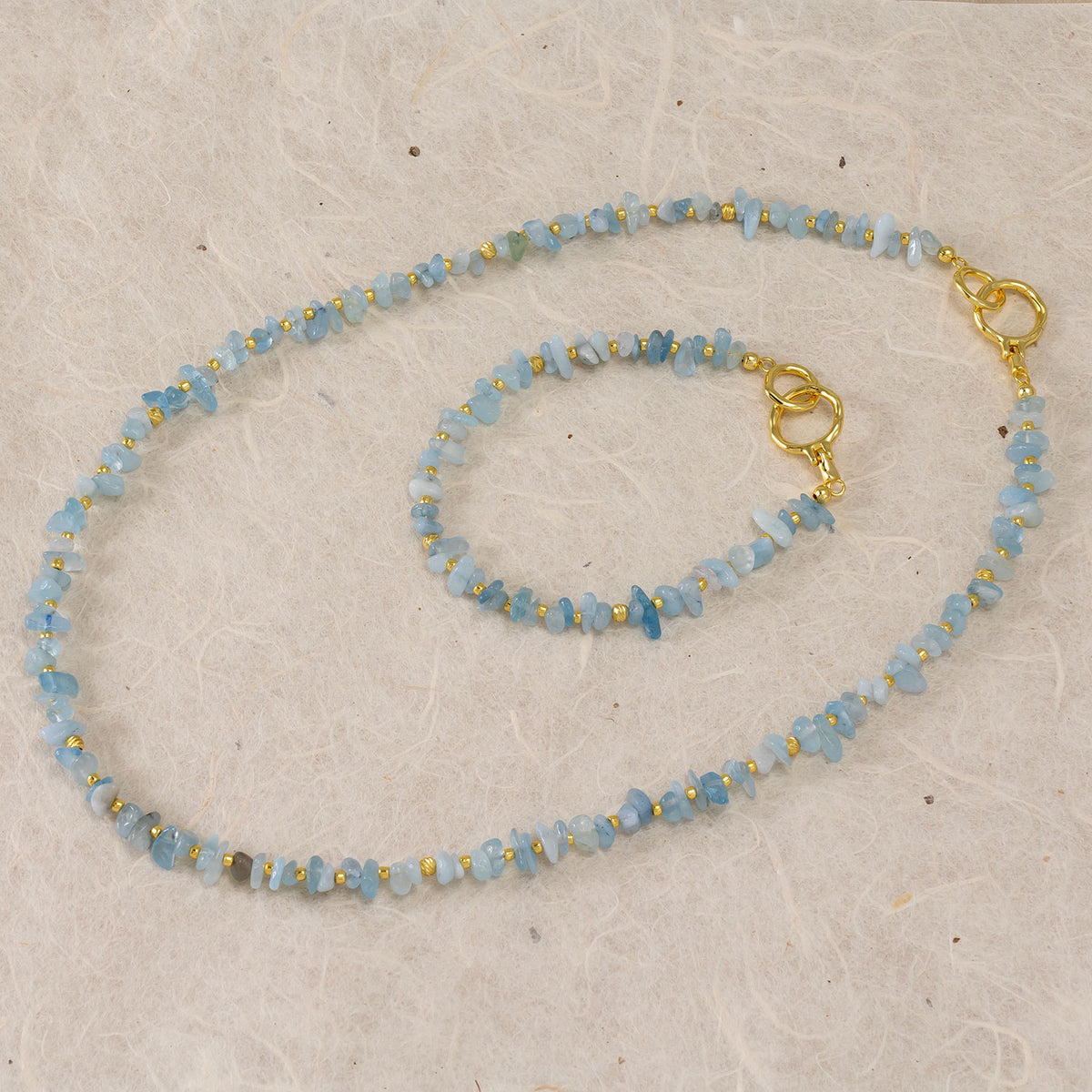Gold Vermeil & Aquamarine Necklace