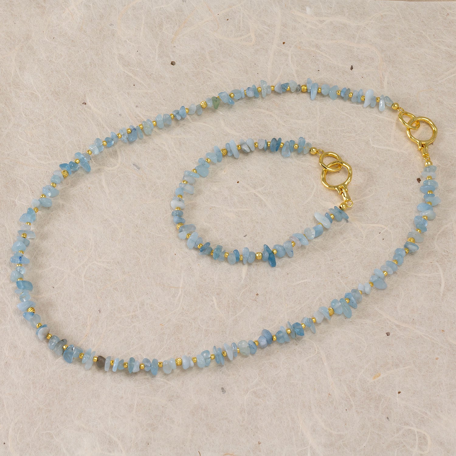 Gold Vermeil & Aquamarine Necklace