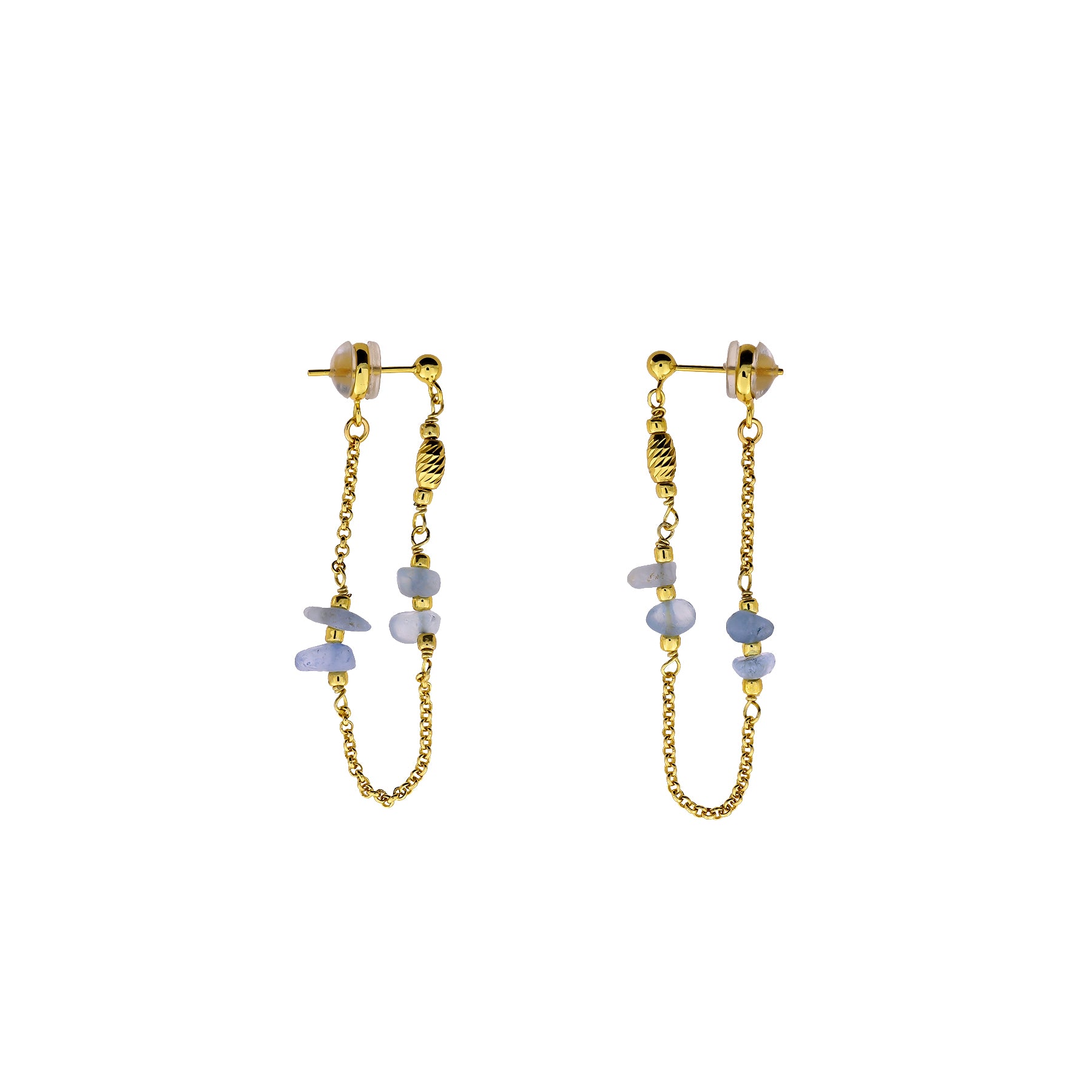 Gold Vermeil & Aquamarine Looping Drop Earrings