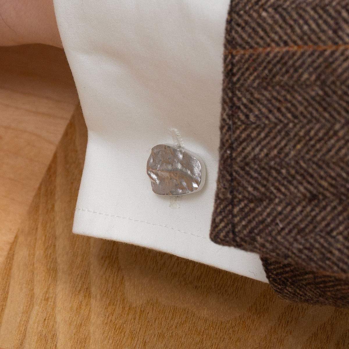 Sterling Silver Malham Cove Pebble Cufflinks