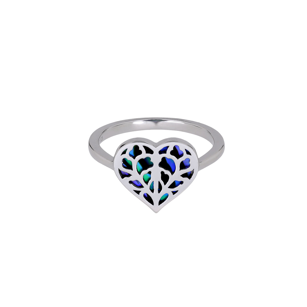 Silver &amp; Abalone Heart of Yorkshire Ring