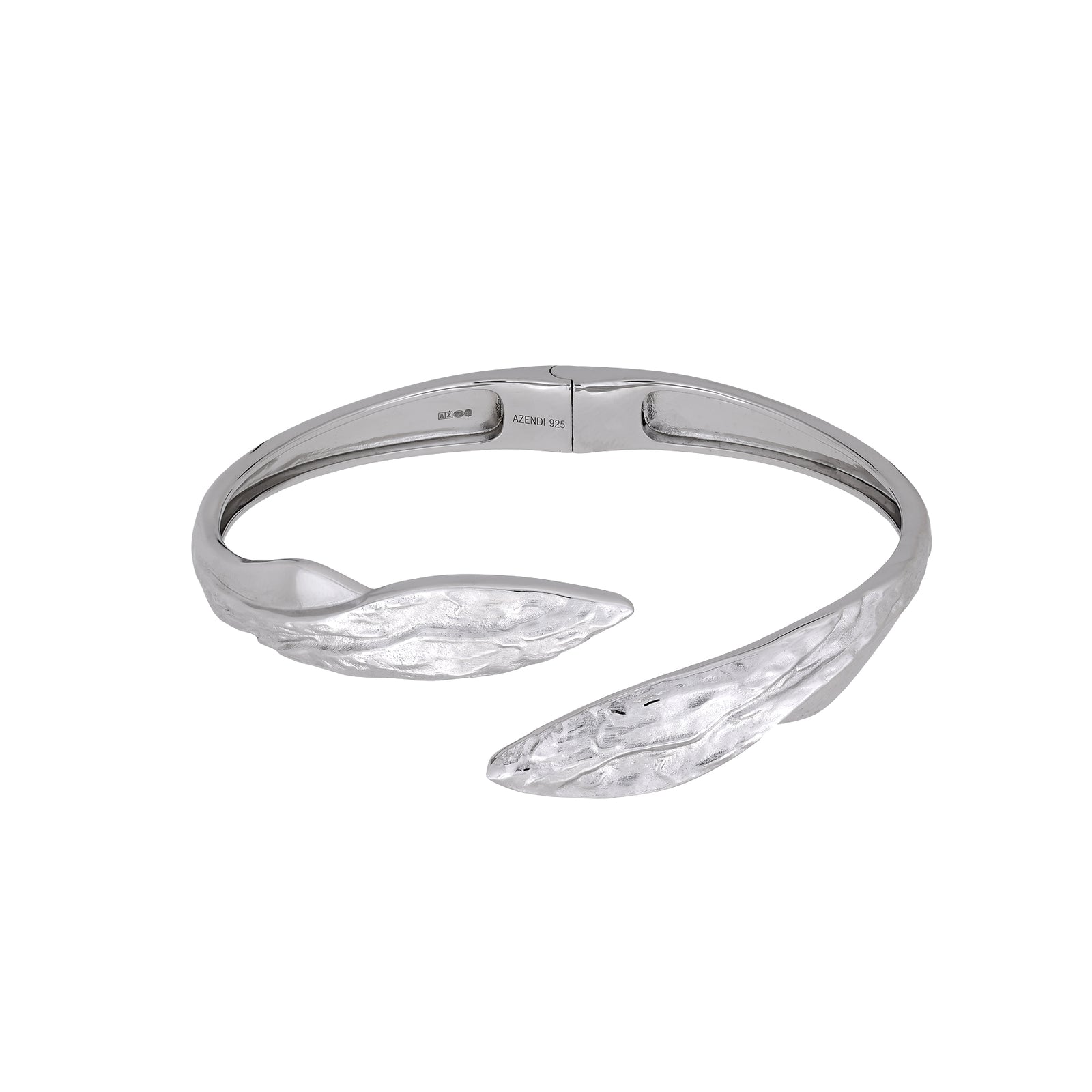 Malham Cove Curved Textured & Polished Hinged Bangle