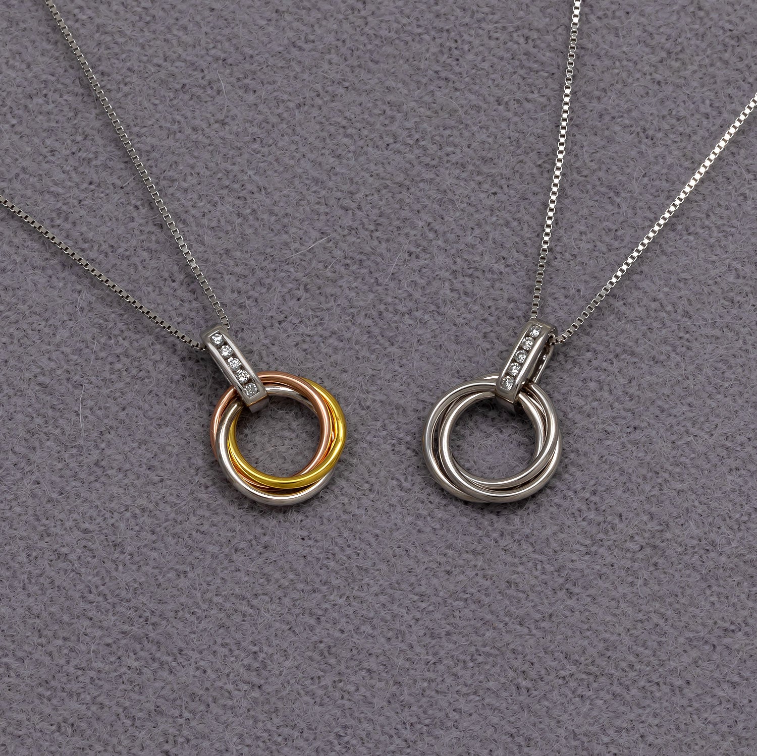 Entangled Mixed Vermeil & 0.06 Carat Lab Grown Diamond Love Knot Pendant