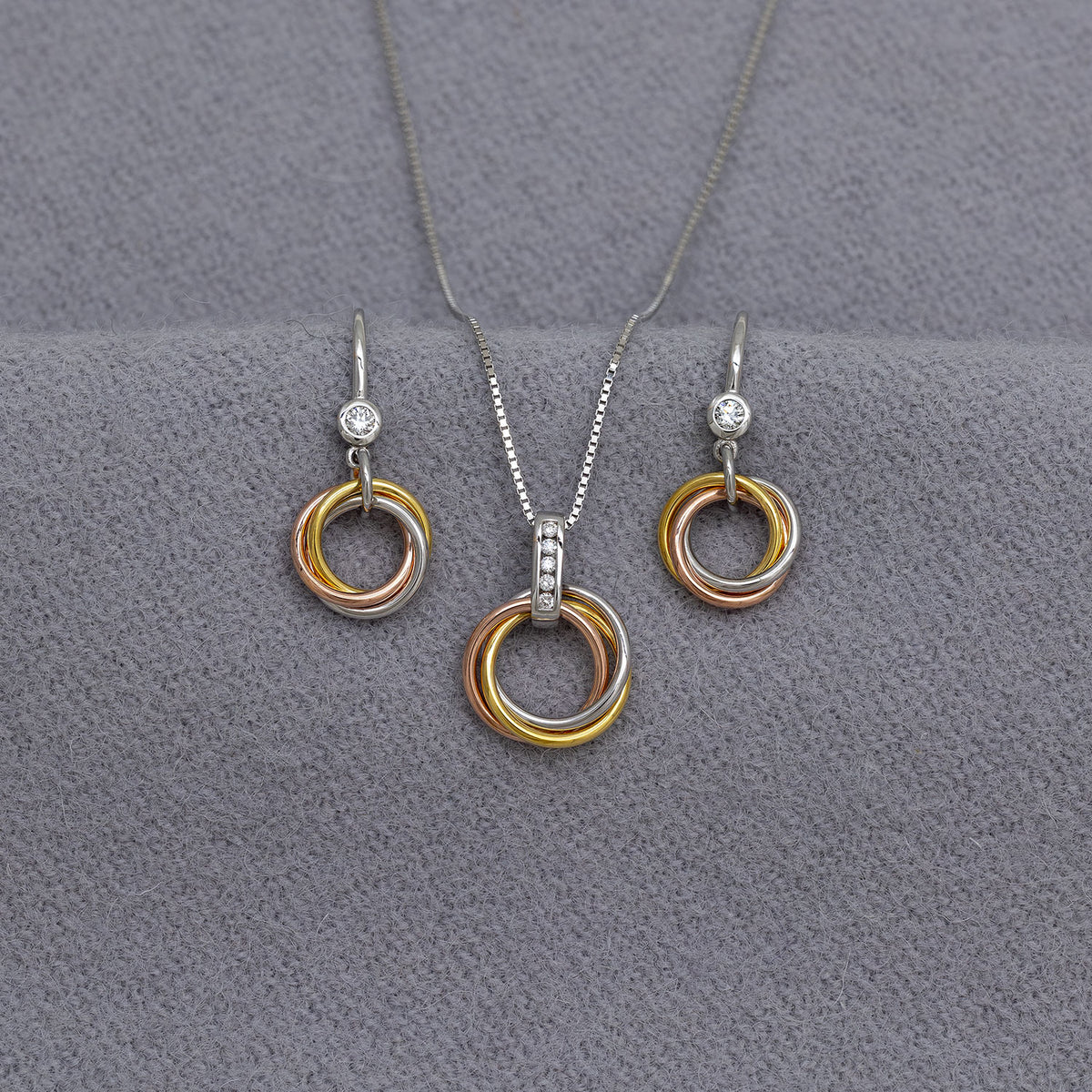 Entangled Mixed Vermeil & 0.06 Carat Lab Grown Diamond Love Knot Pendant