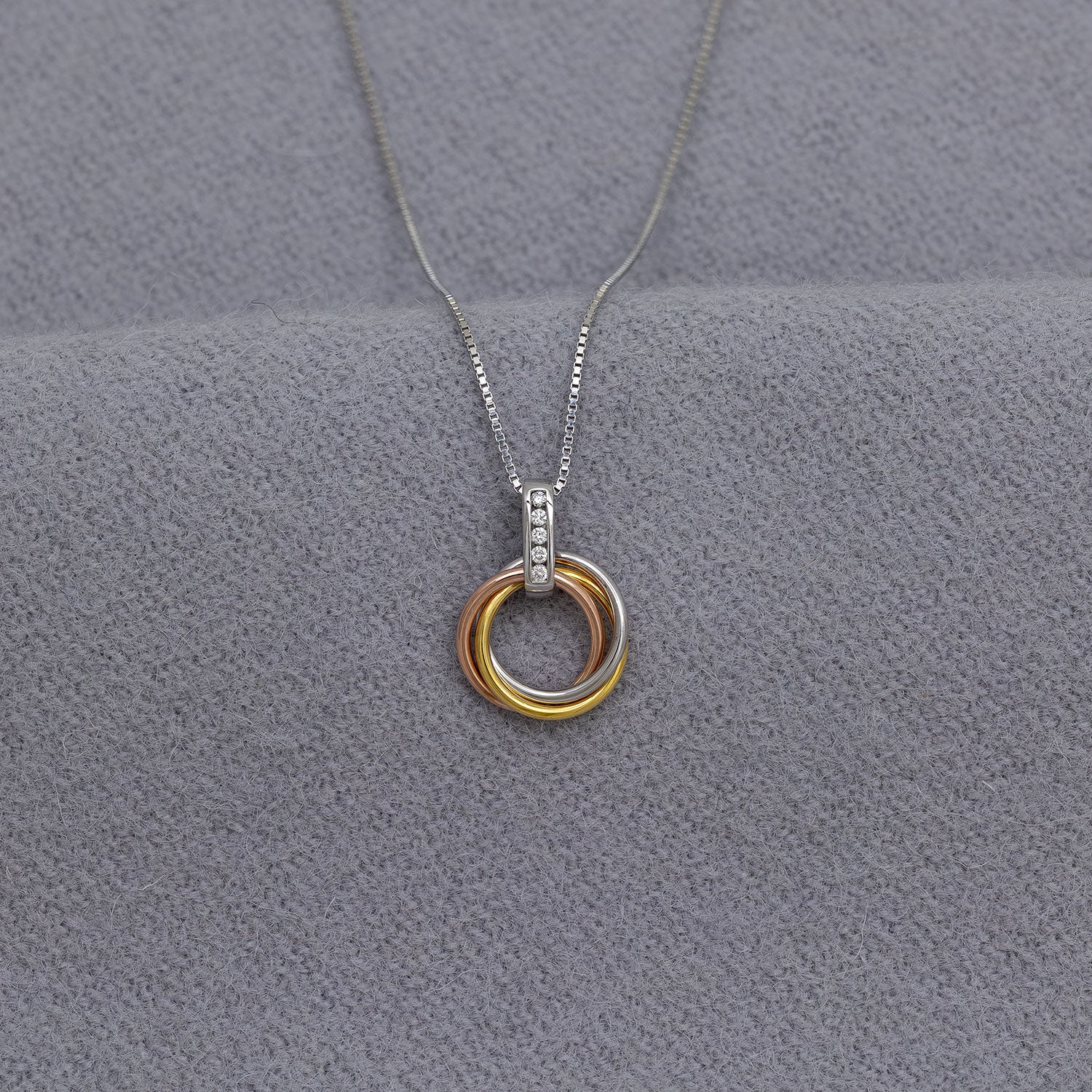 Entangled Mixed Vermeil & 0.06 Carat Lab Grown Diamond Love Knot Pendant